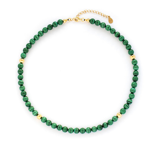 Aventari Malachite Necklace with Silver, Gold or Rose Gold