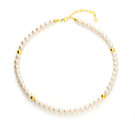Aventari Pearl Necklace with Silver, Gold or Rose Gold