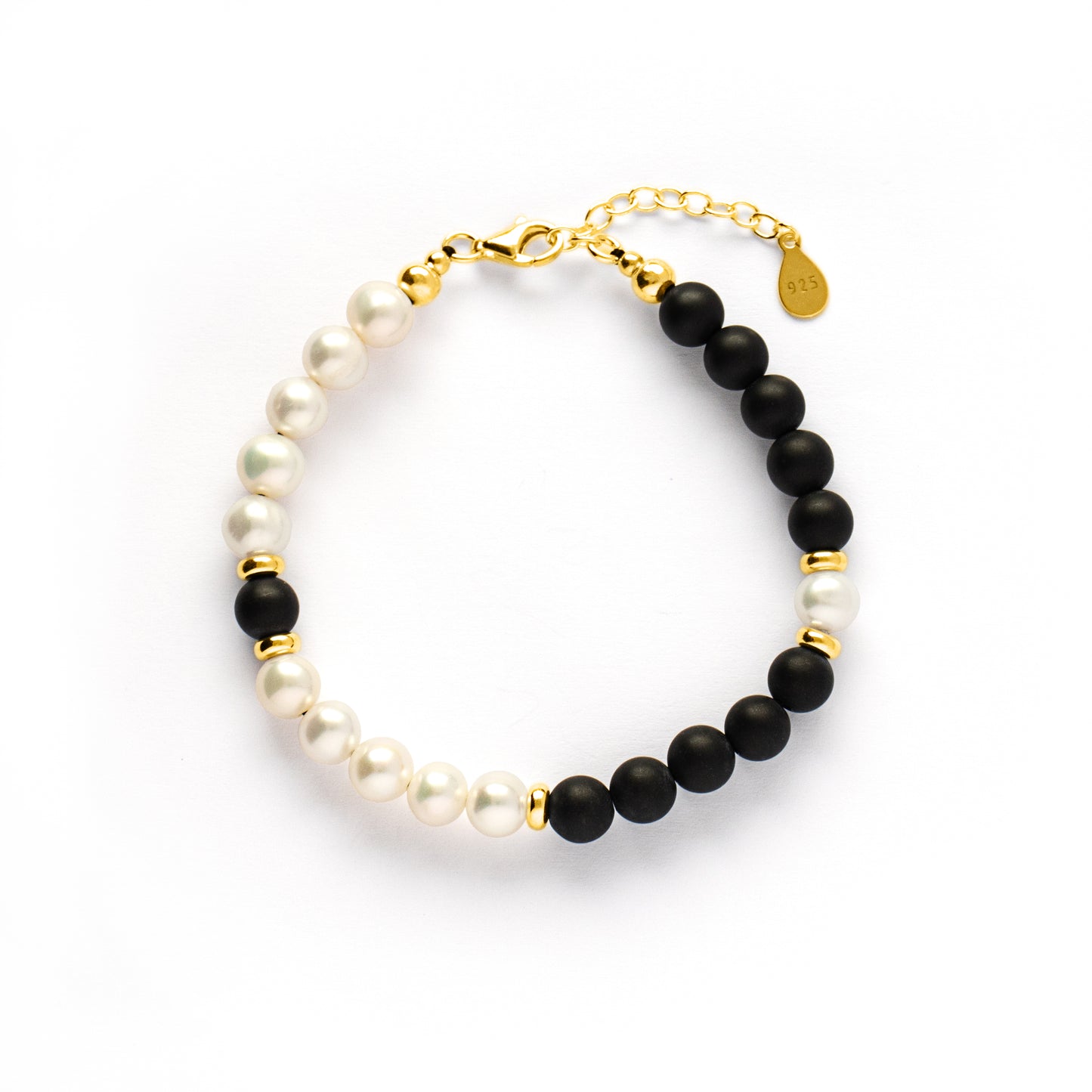 Aventari Yin Yang Bracelet with Silver, Gold or Rose Gold