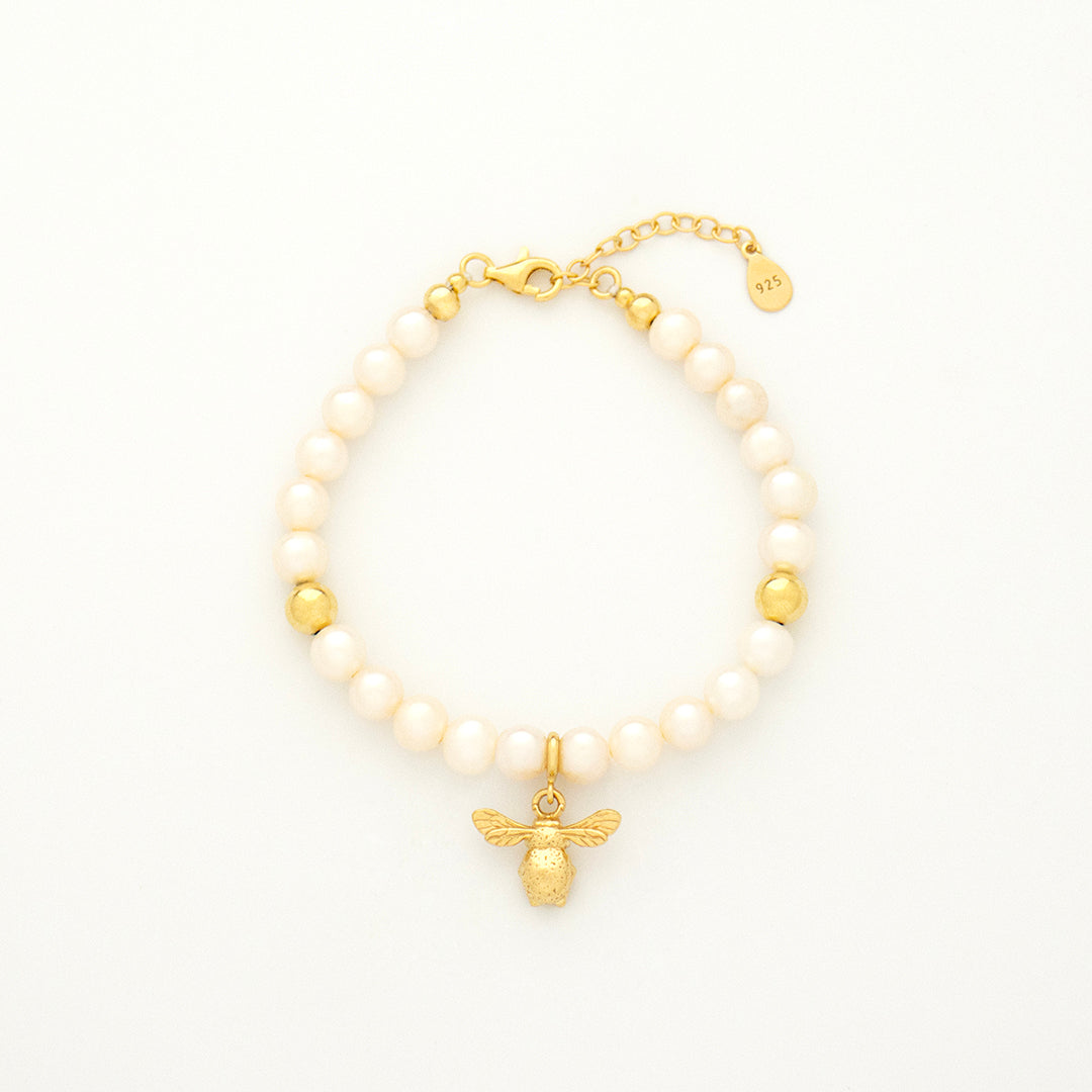 Pearl Courage Bracelet with Silver, Gold or Rose Gold