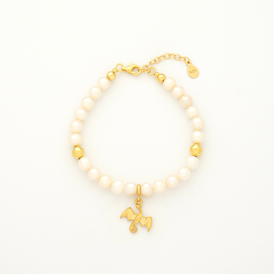 Pearl Courage Bracelet with Silver, Gold or Rose Gold