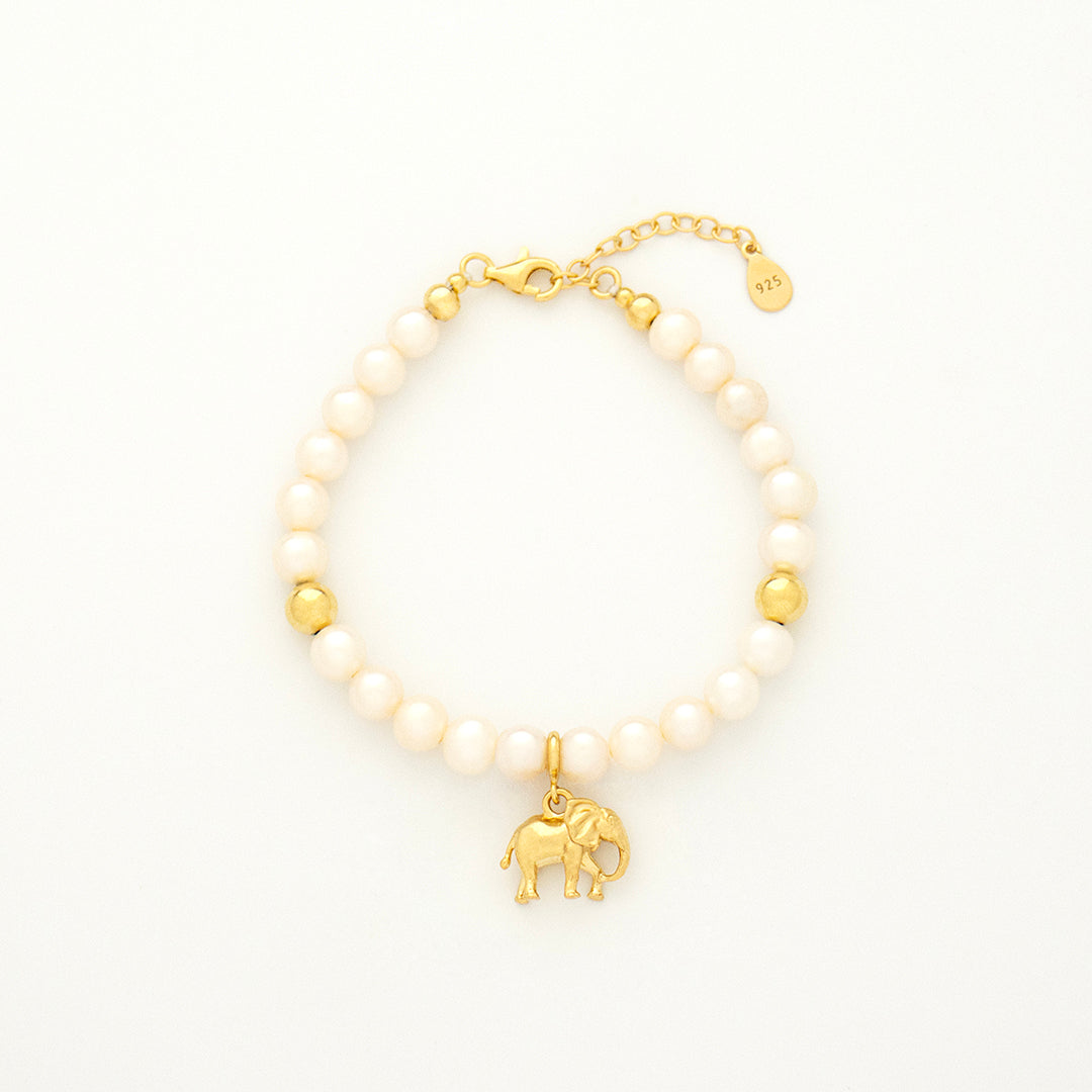 Pearl Courage Bracelet with Silver, Gold or Rose Gold