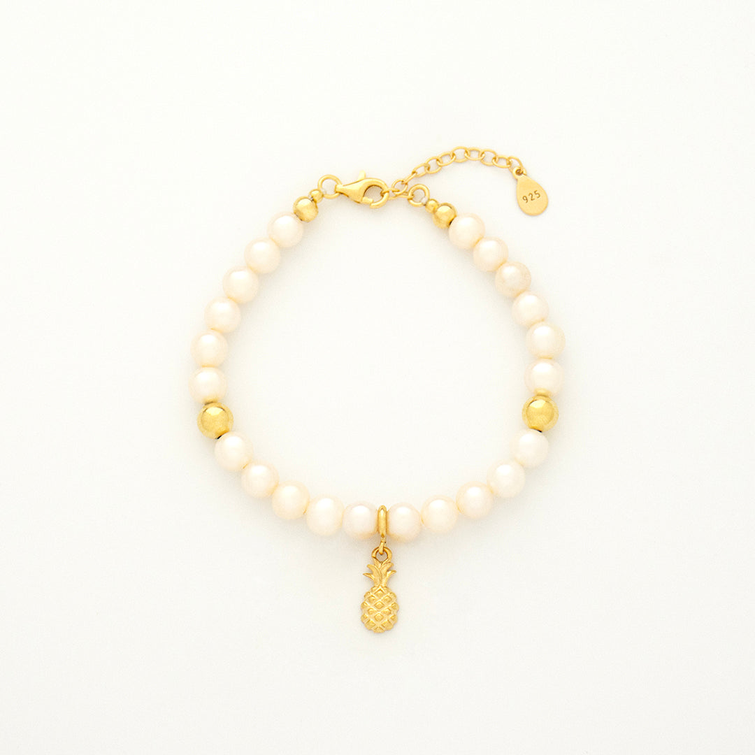 Pearl Courage Bracelet with Silver, Gold or Rose Gold