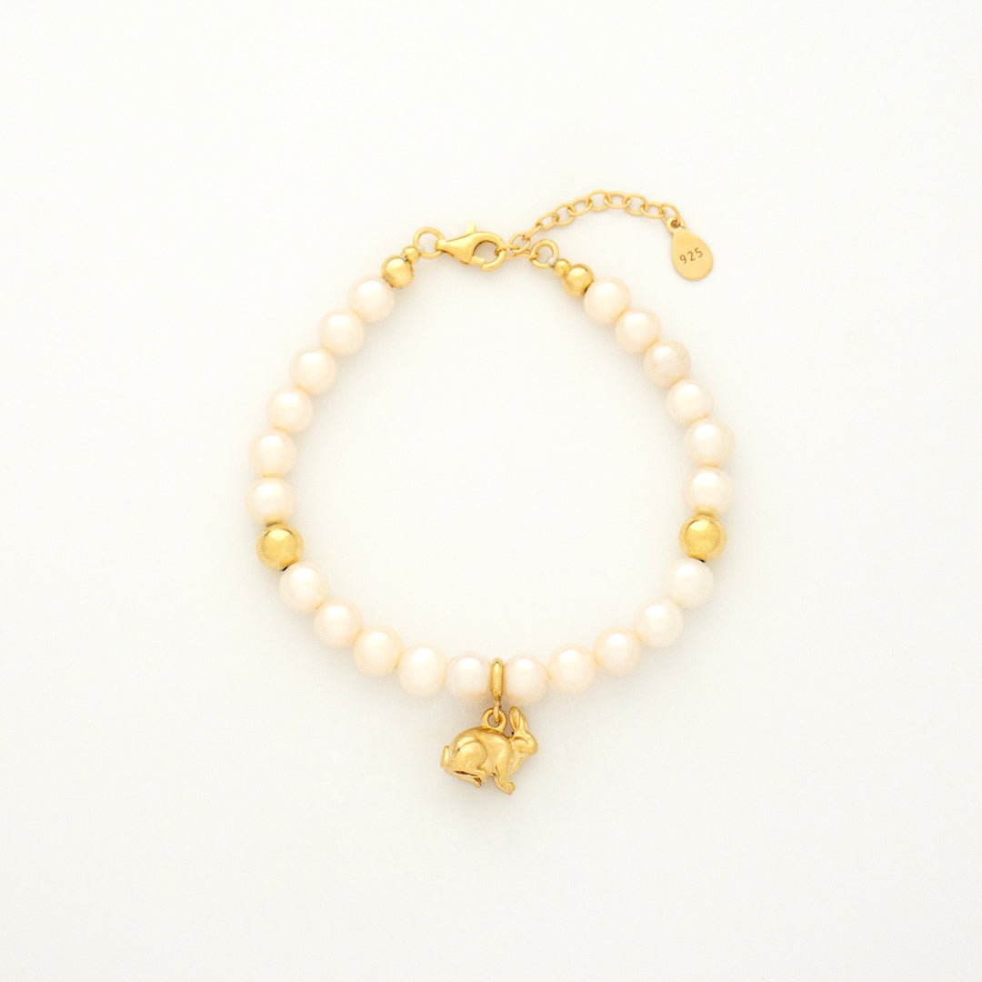 Pearl Courage Bracelet with Silver, Gold or Rose Gold