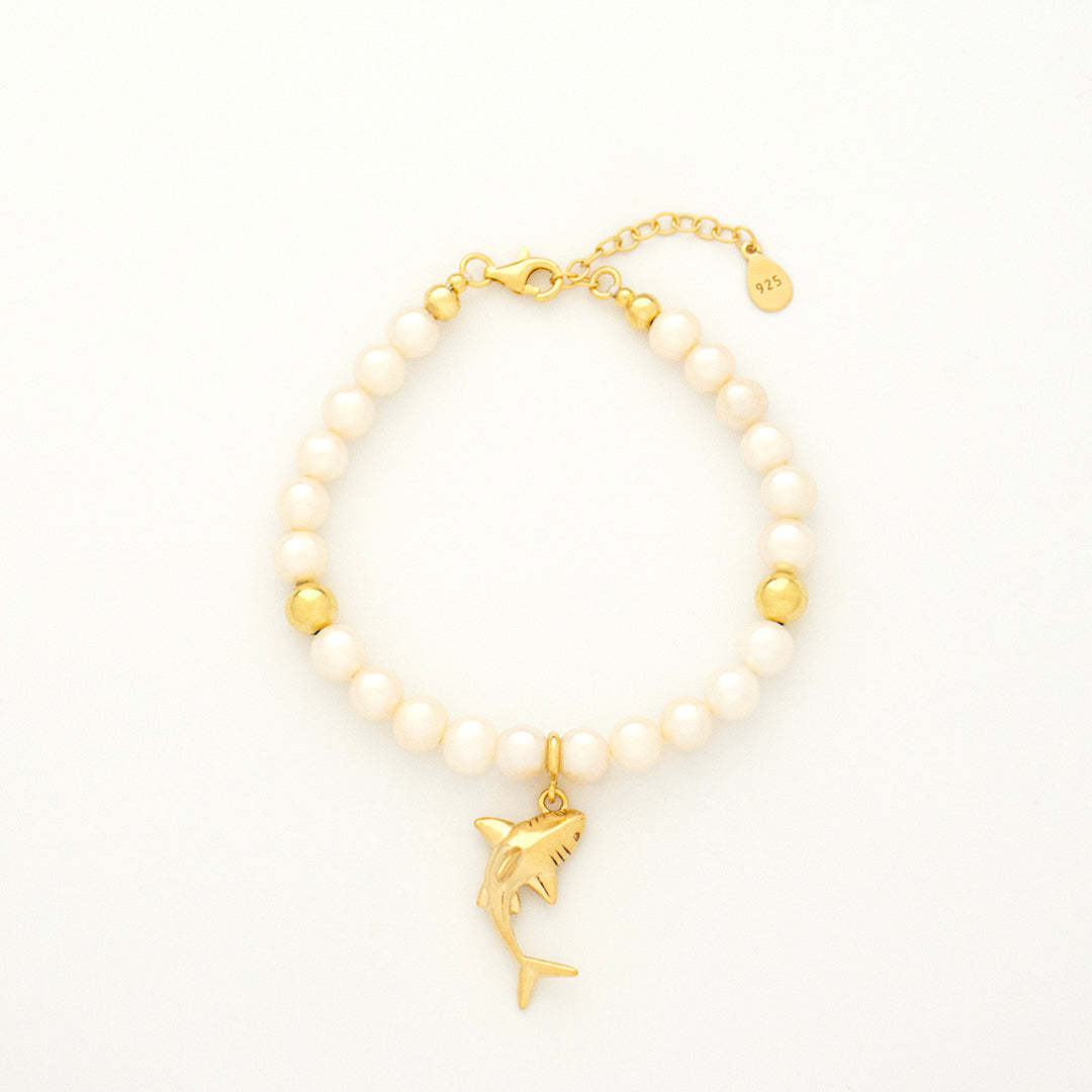 Pearl Courage Bracelet with Silver, Gold or Rose Gold