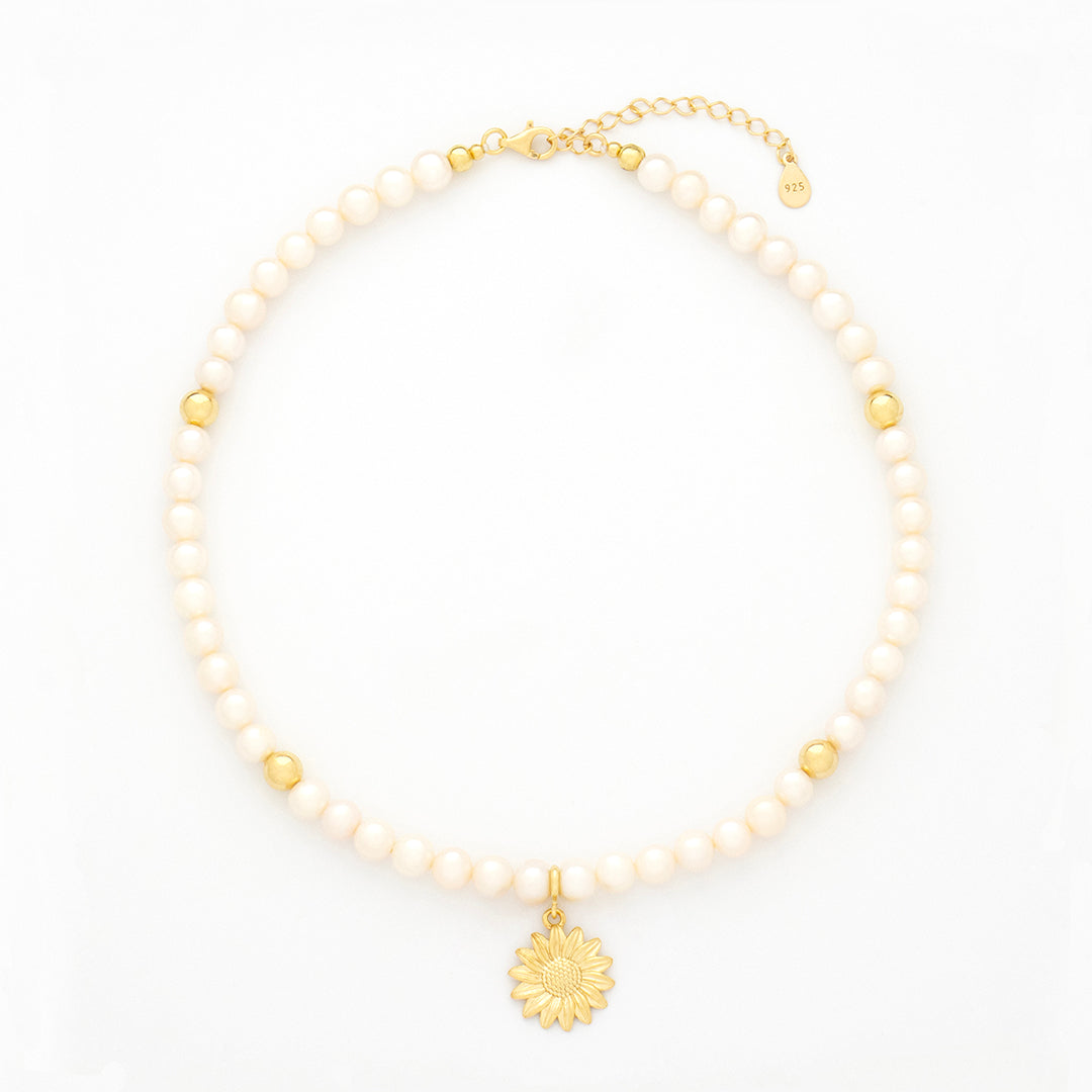 Pearl Courage Necklace with Silver, Gold or Rose Gold