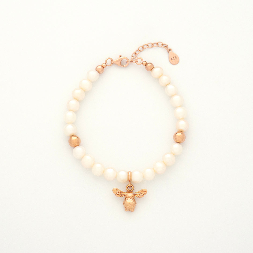 Pearl Courage Bracelet with Silver, Gold or Rose Gold