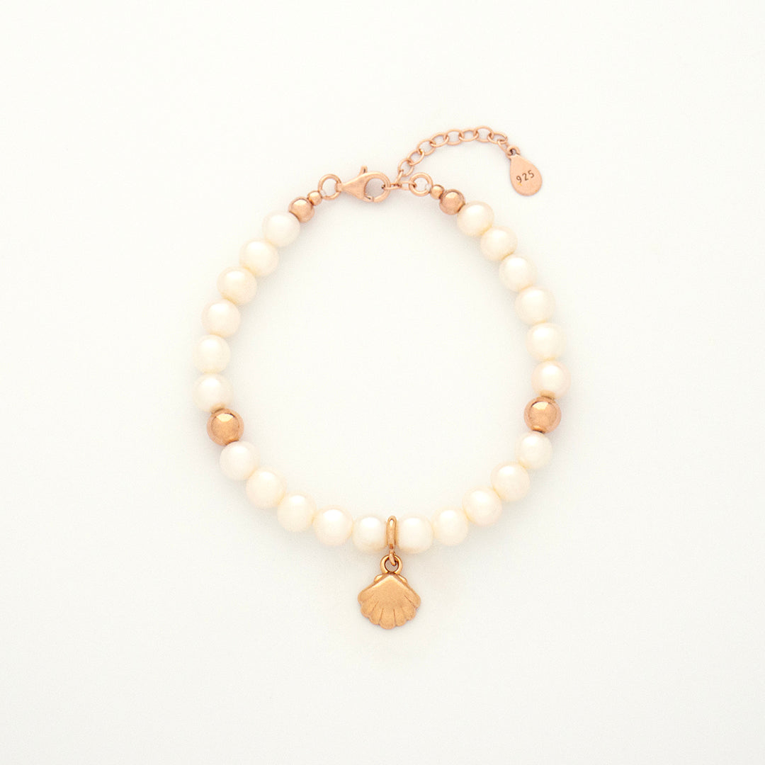 Pearl Courage Bracelet with Silver, Gold or Rose Gold