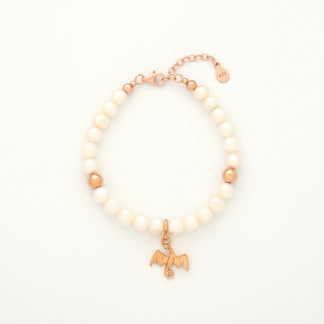 Pearl Courage Bracelet with Silver, Gold or Rose Gold