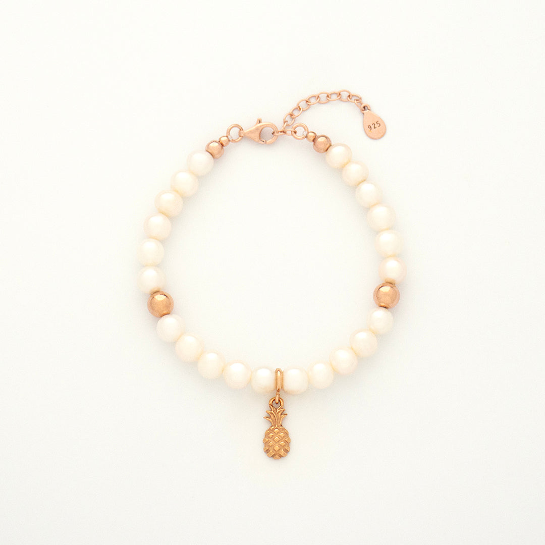 Pearl Courage Bracelet with Silver, Gold or Rose Gold