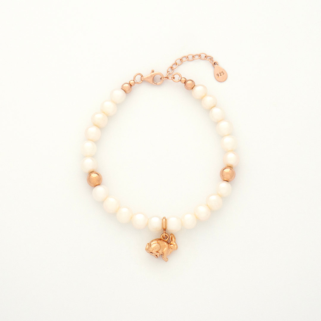 Pearl Courage Bracelet with Silver, Gold or Rose Gold