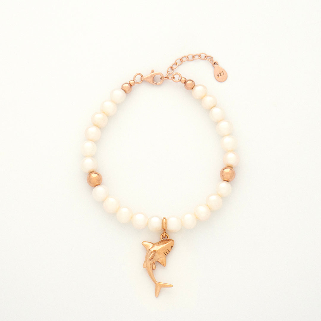 Pearl Courage Bracelet with Silver, Gold or Rose Gold