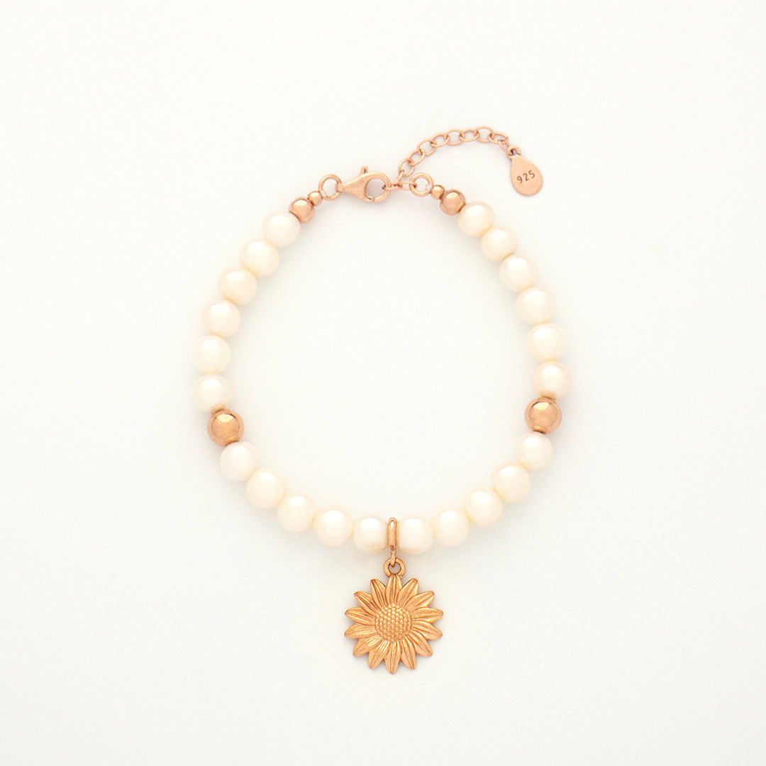 Pearl Courage Bracelet with Silver, Gold or Rose Gold