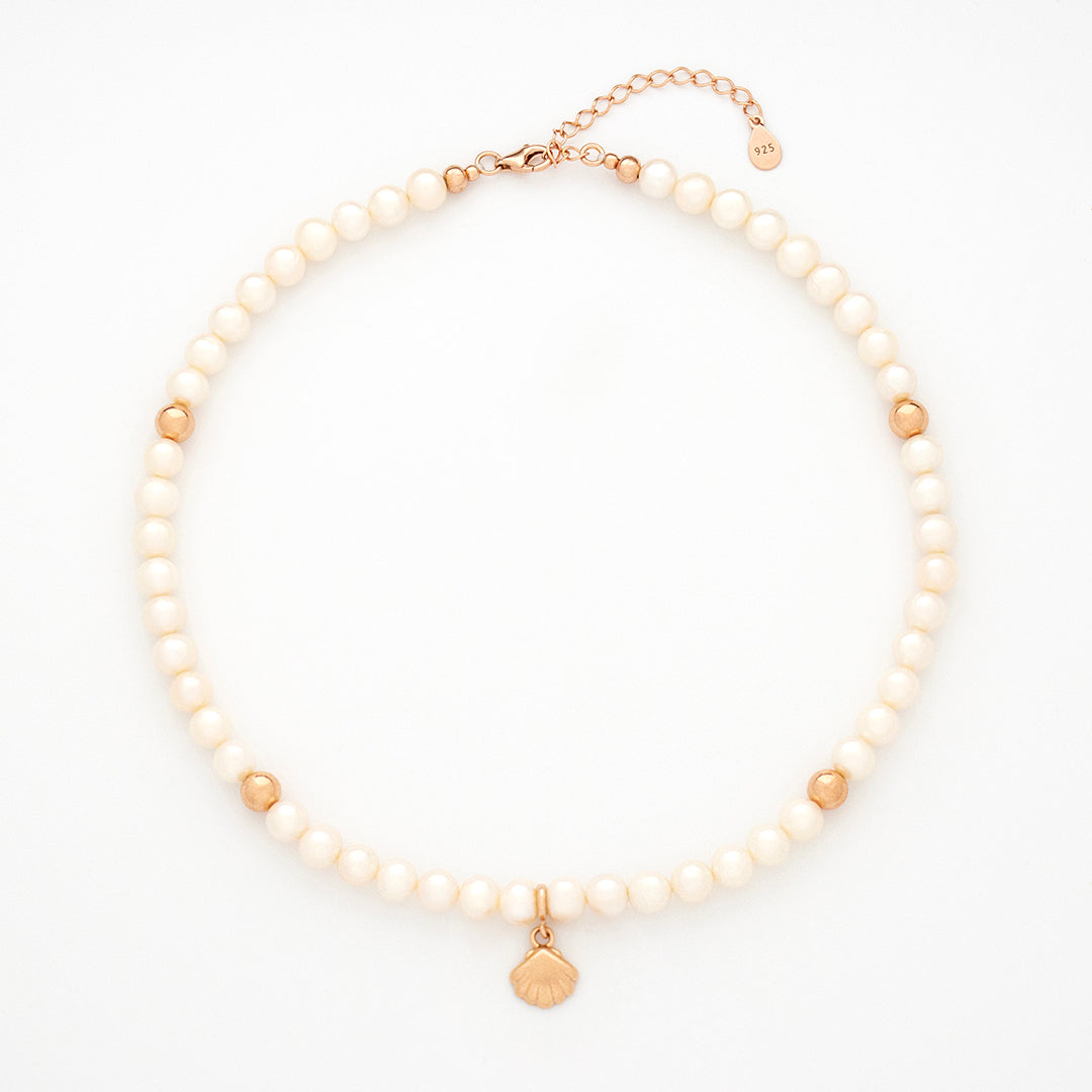 Pearl Courage Necklace with Silver, Gold or Rose Gold