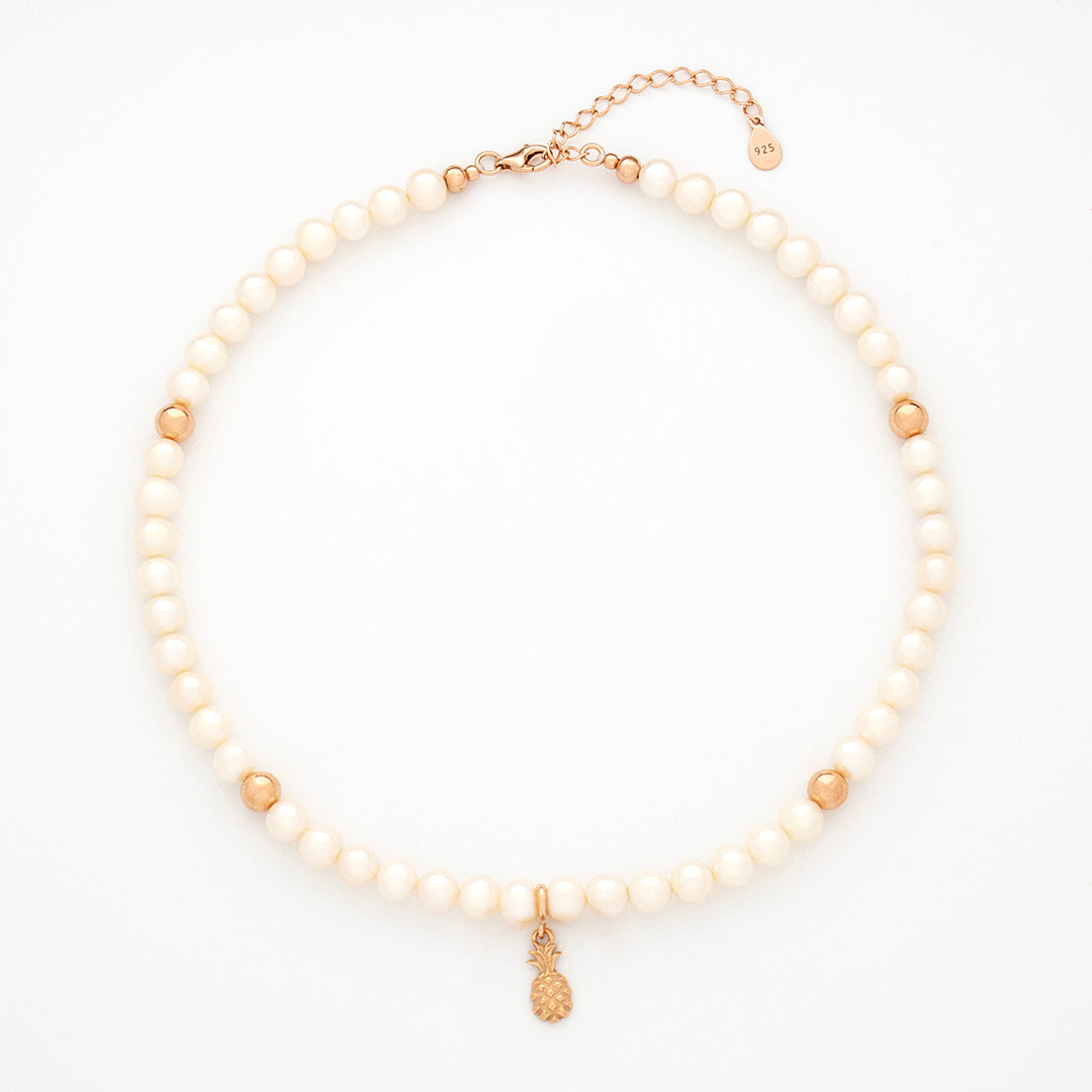 Pearl Courage Necklace with Silver, Gold or Rose Gold