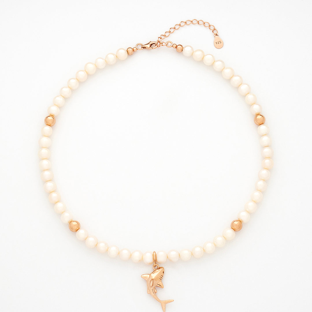 Pearl Courage Necklace with Silver, Gold or Rose Gold