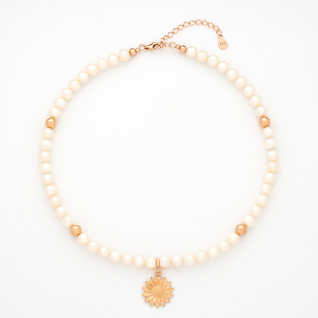 Pearl Courage Necklace with Silver, Gold or Rose Gold