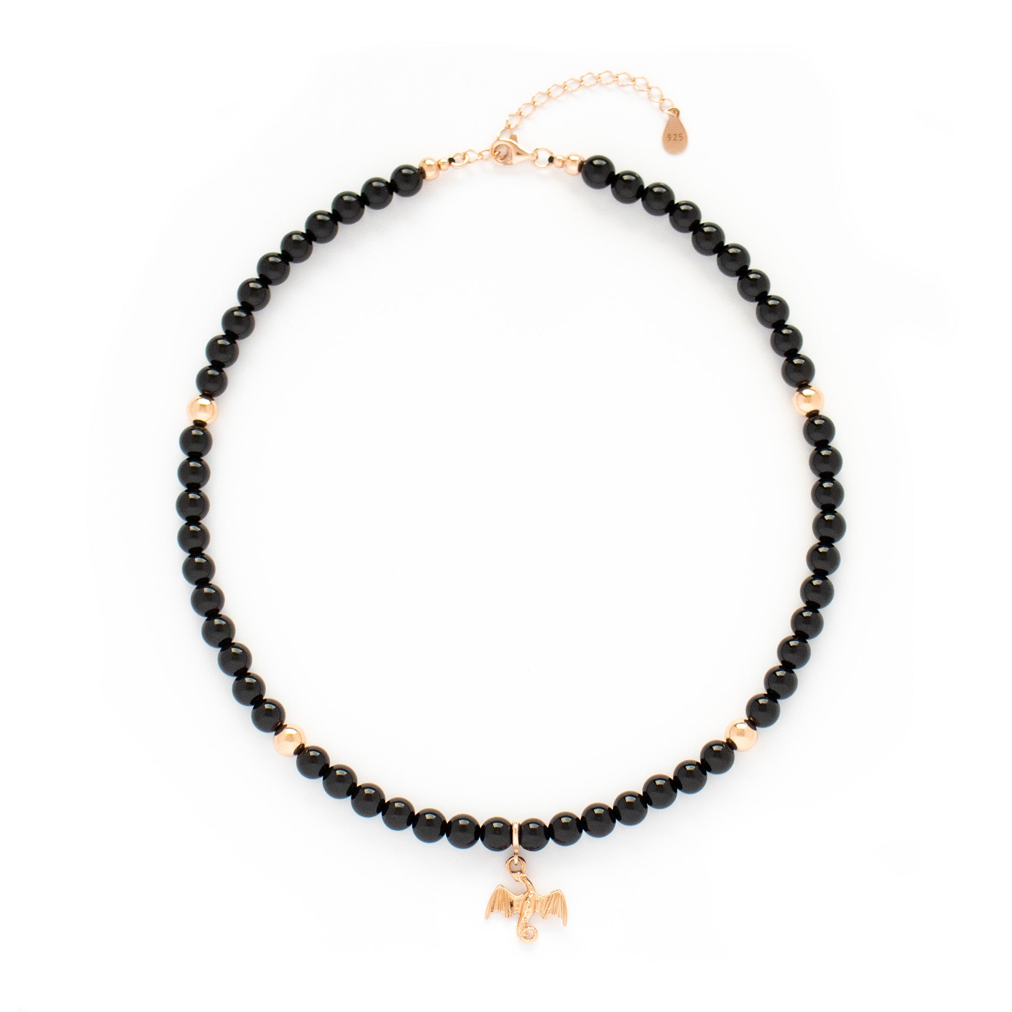 Black Onyx Necklace with Silver, Gold or Rose Gold