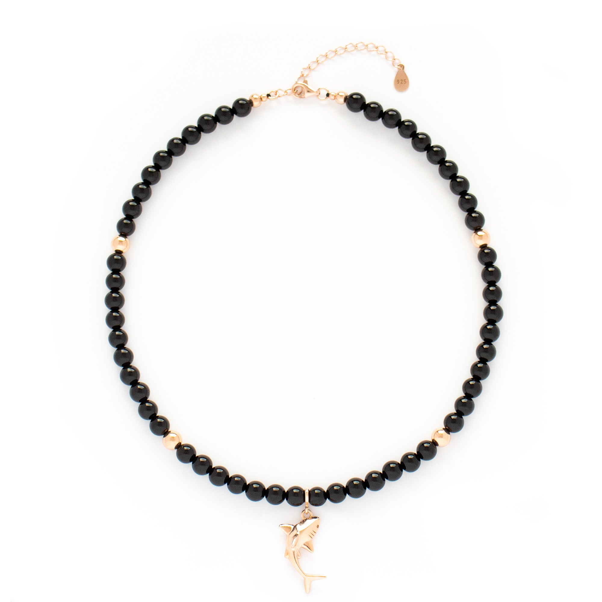 Black Onyx Necklace with Silver, Gold or Rose Gold