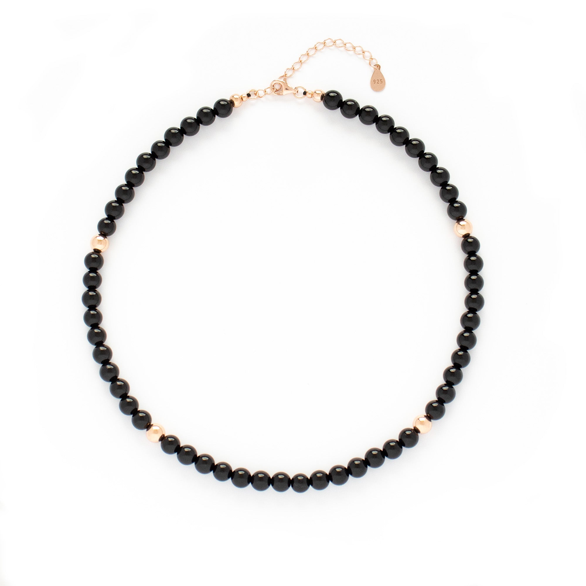 Black Onyx Necklace with Silver, Gold or Rose Gold