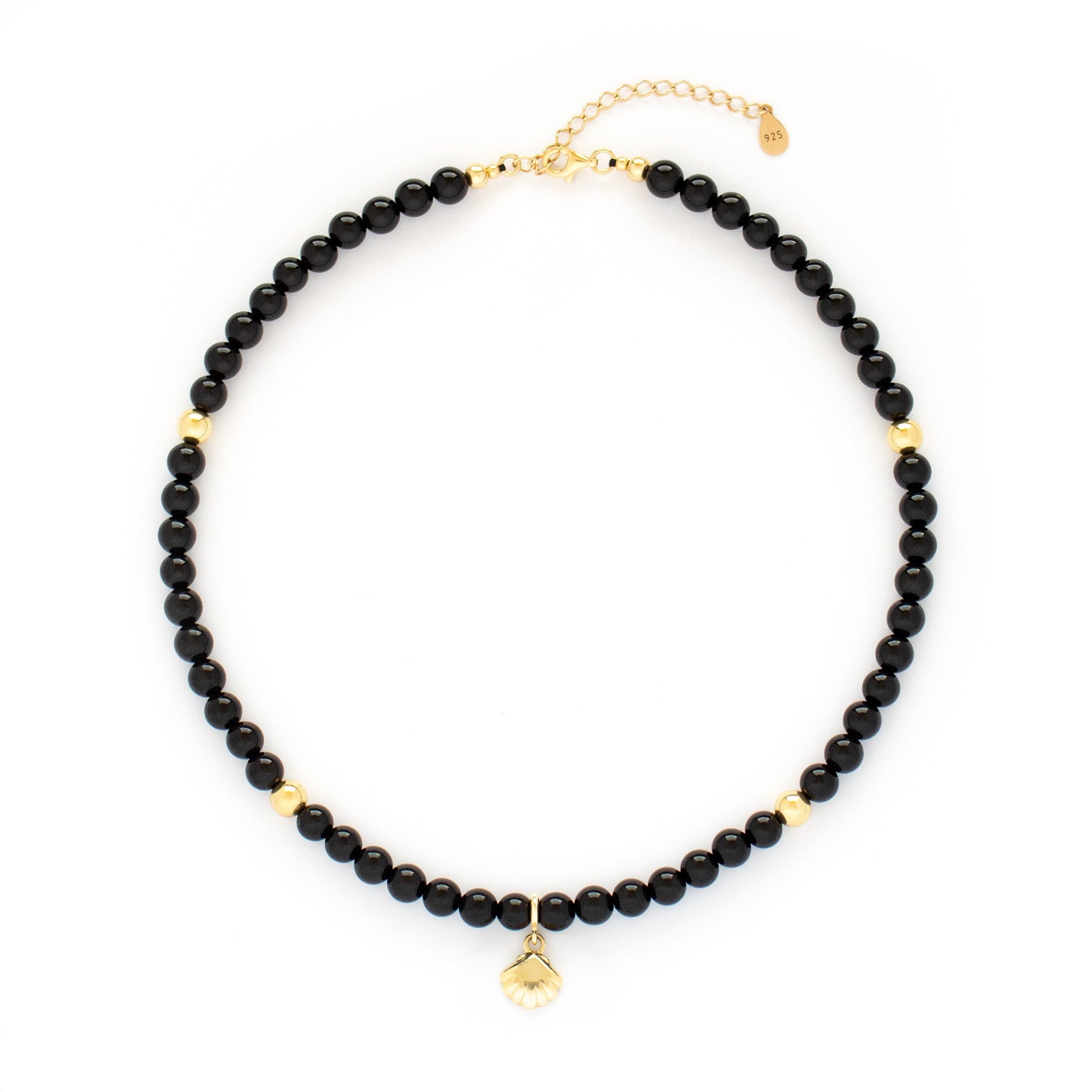 Black Onyx Necklace with Silver, Gold or Rose Gold