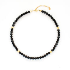 Black Onyx Necklace with Silver, Gold or Rose Gold