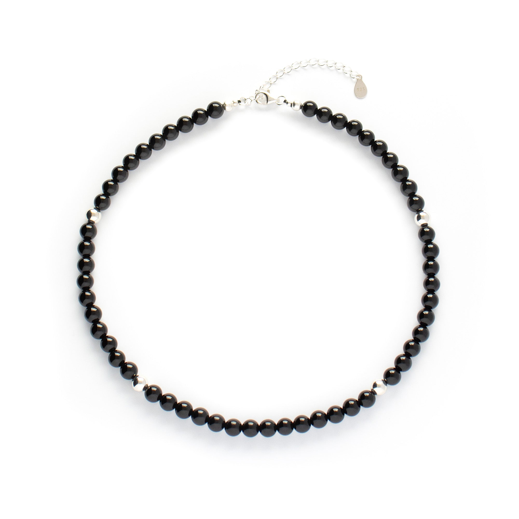 Black Onyx Necklace with Silver, Gold or Rose Gold