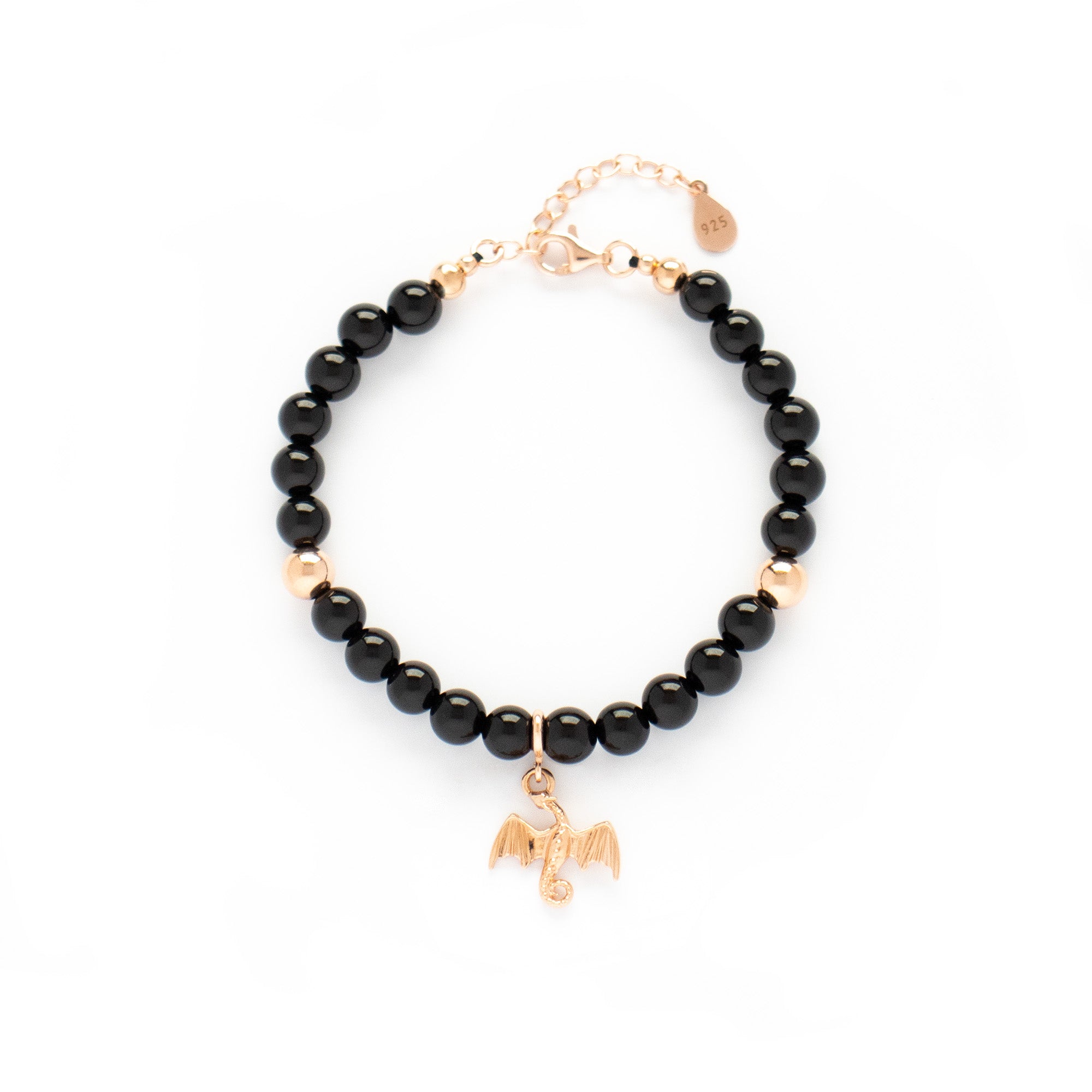 Black Onyx Focus Fine Bracelet with Silver, Gold or Rose Gold