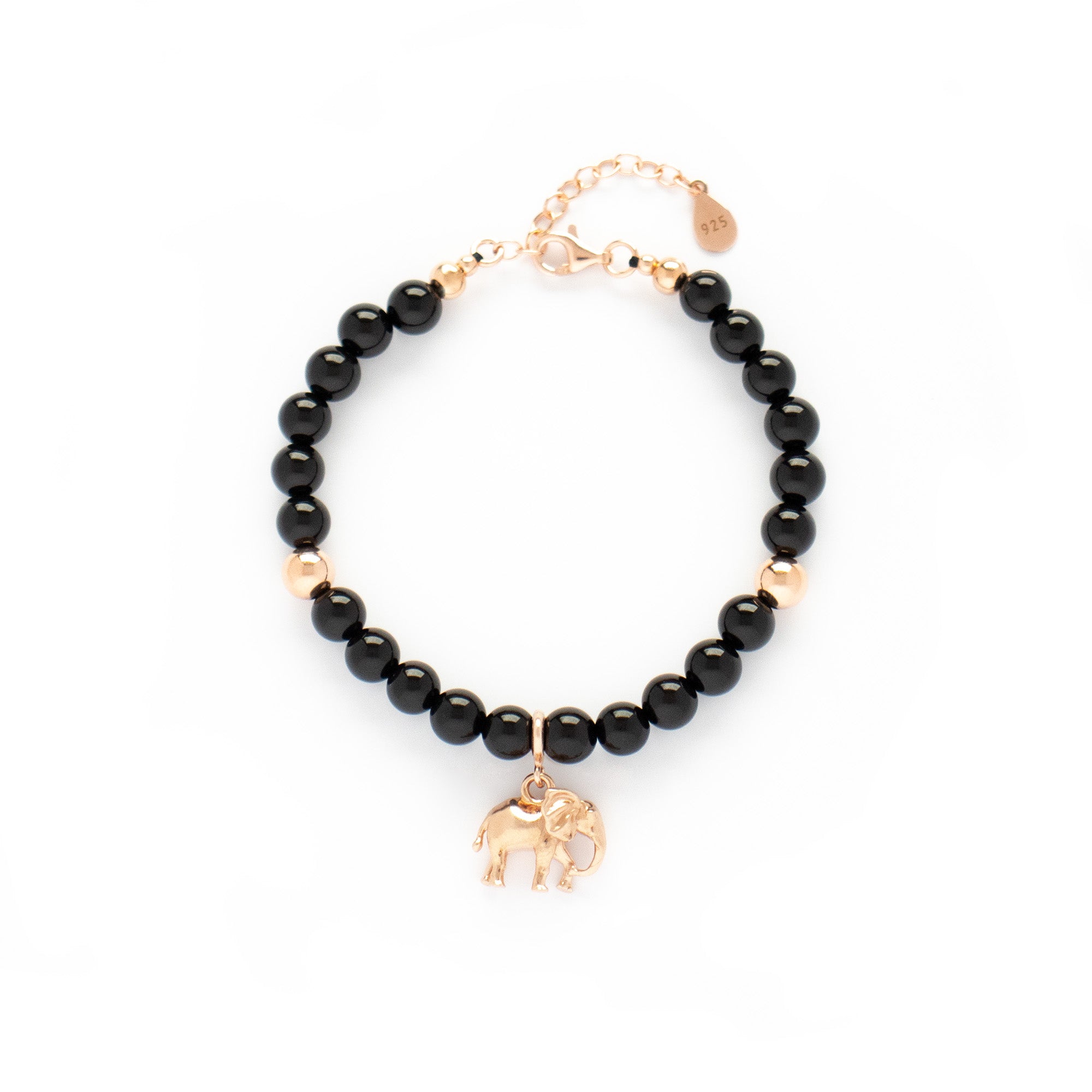 Black Onyx Focus Fine Bracelet with Silver, Gold or Rose Gold