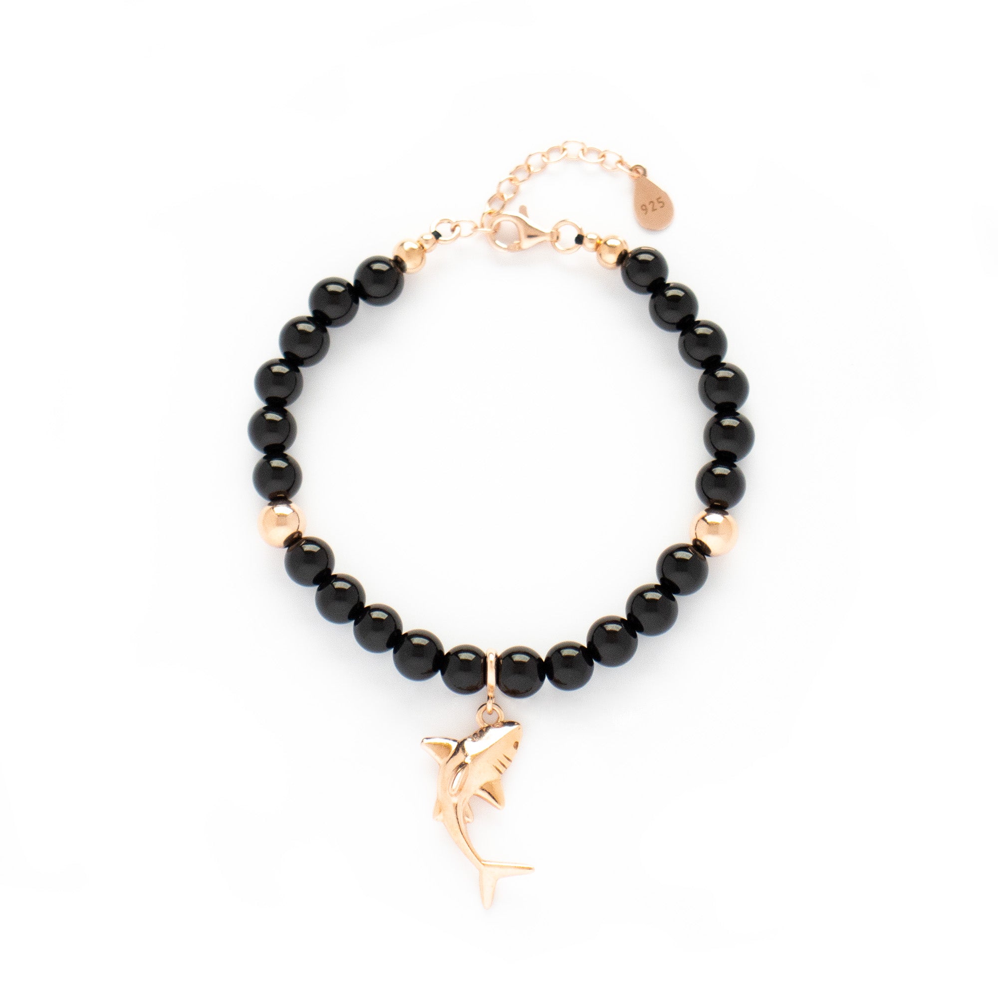 Black Onyx Focus Fine Bracelet with Silver, Gold or Rose Gold