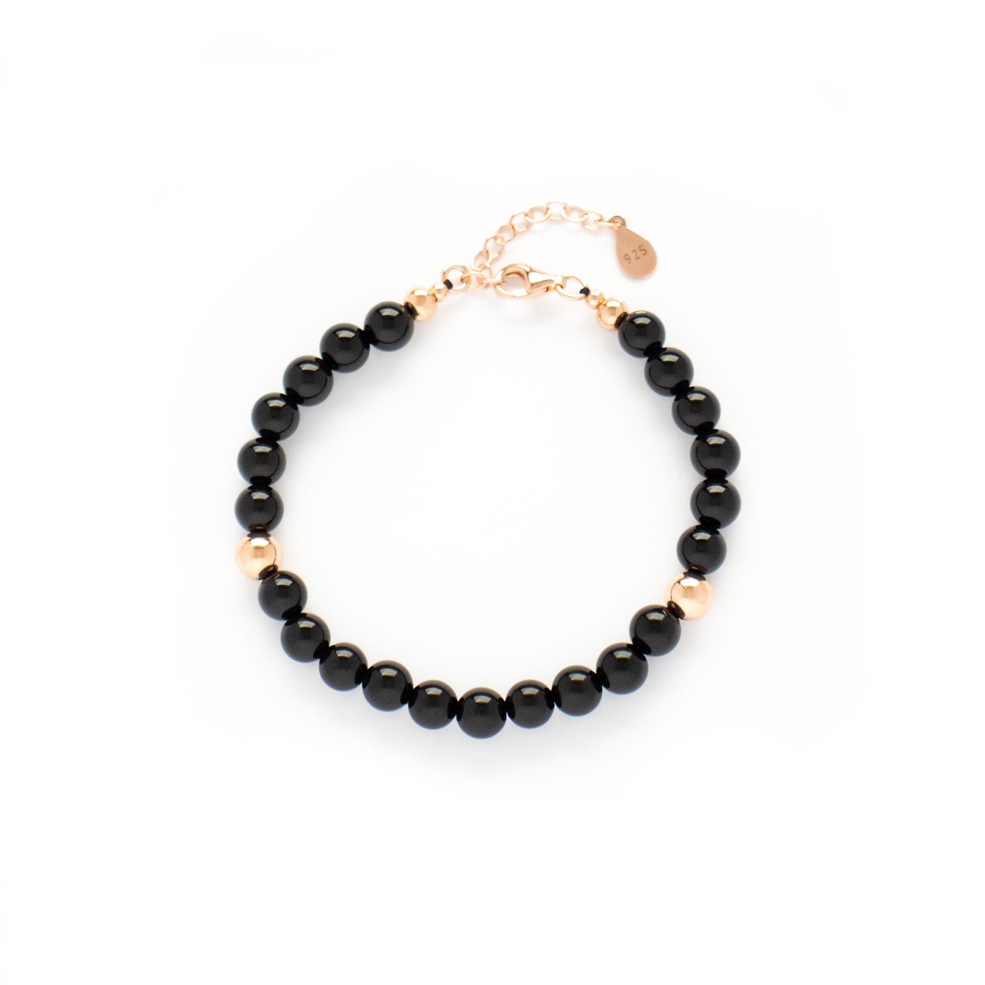 Black Onyx Focus Fine Bracelet with Silver, Gold or Rose Gold