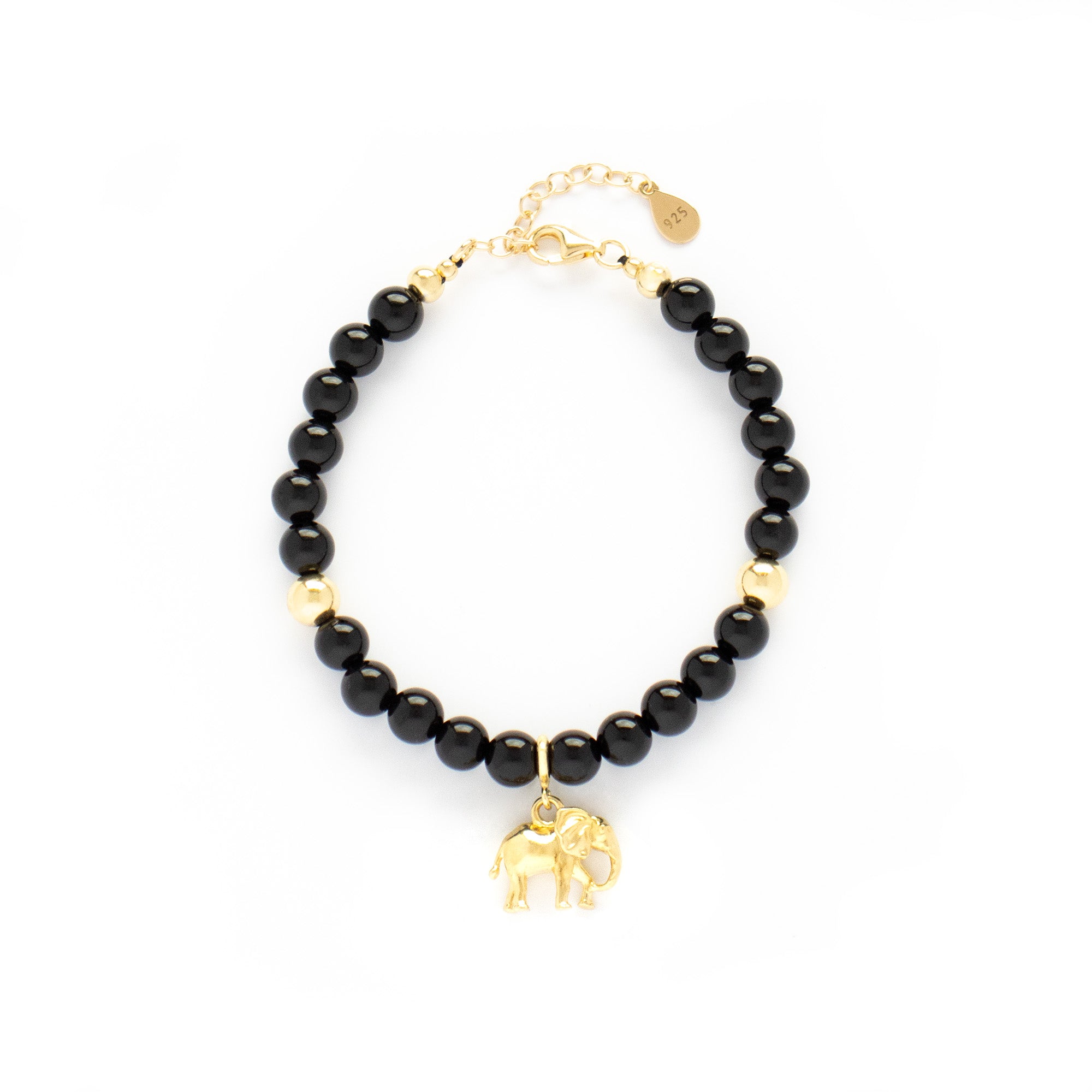 Black Onyx Focus Fine Bracelet with Silver, Gold or Rose Gold