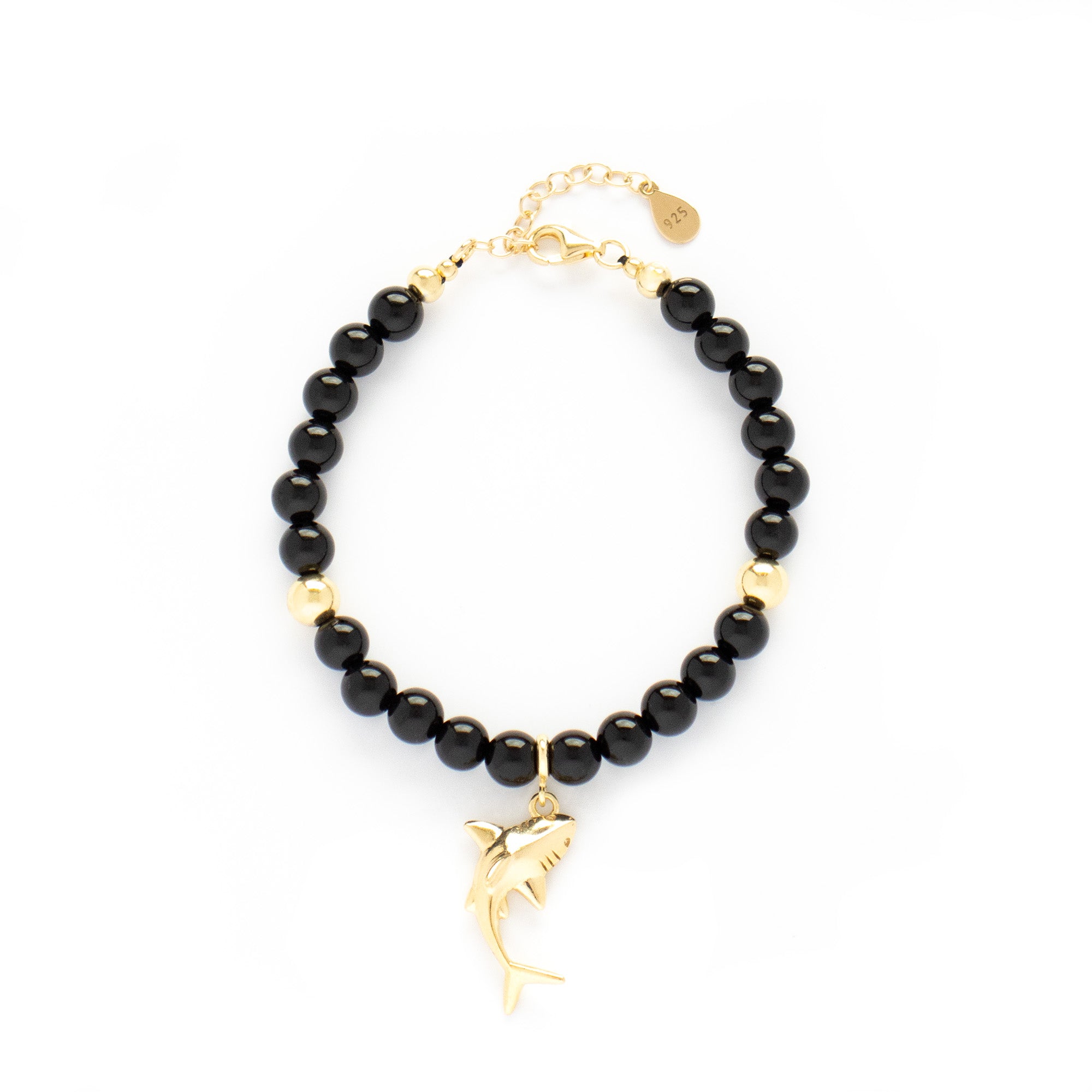 Black Onyx Focus Fine Bracelet with Silver, Gold or Rose Gold