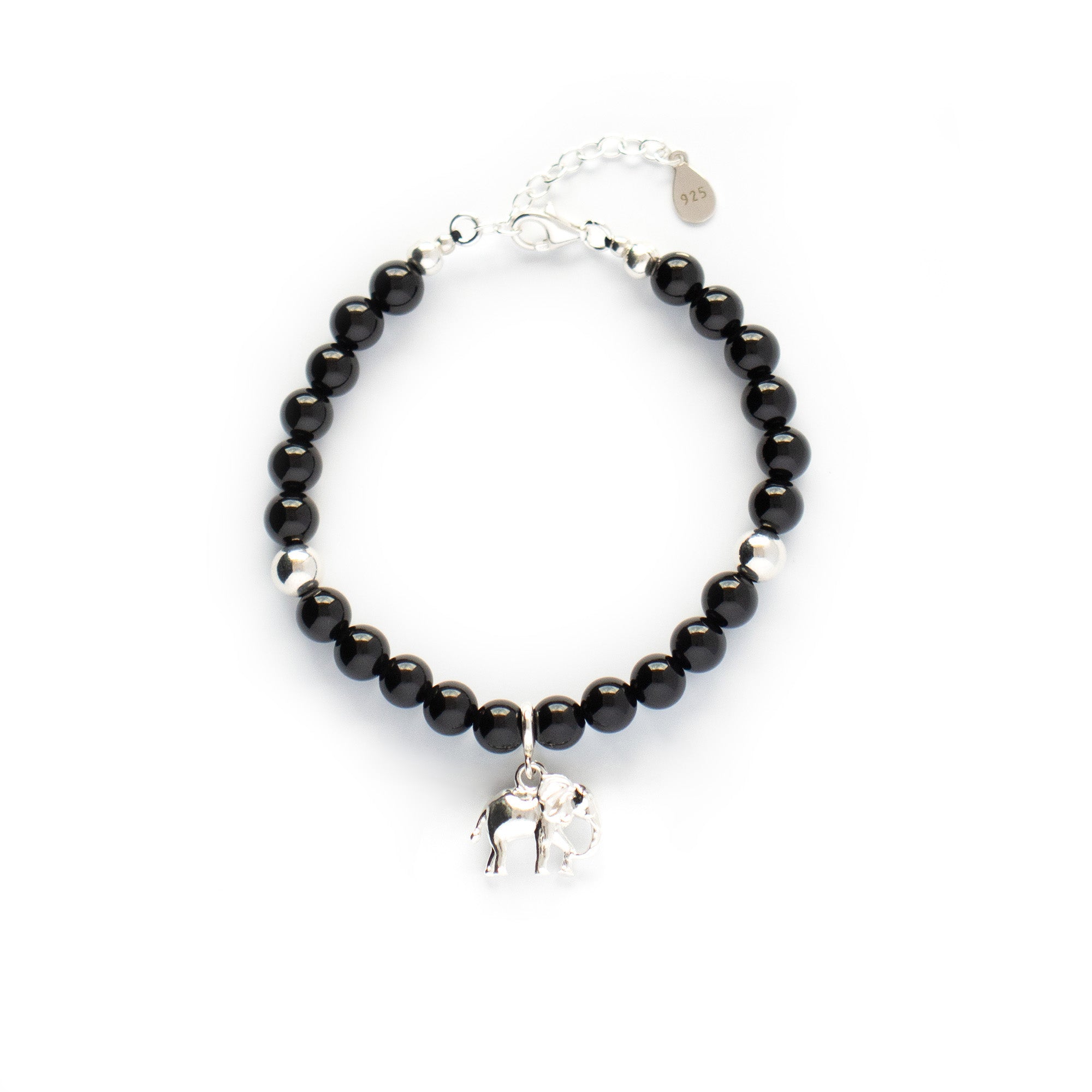 Black Onyx Focus Fine Bracelet with Silver, Gold or Rose Gold