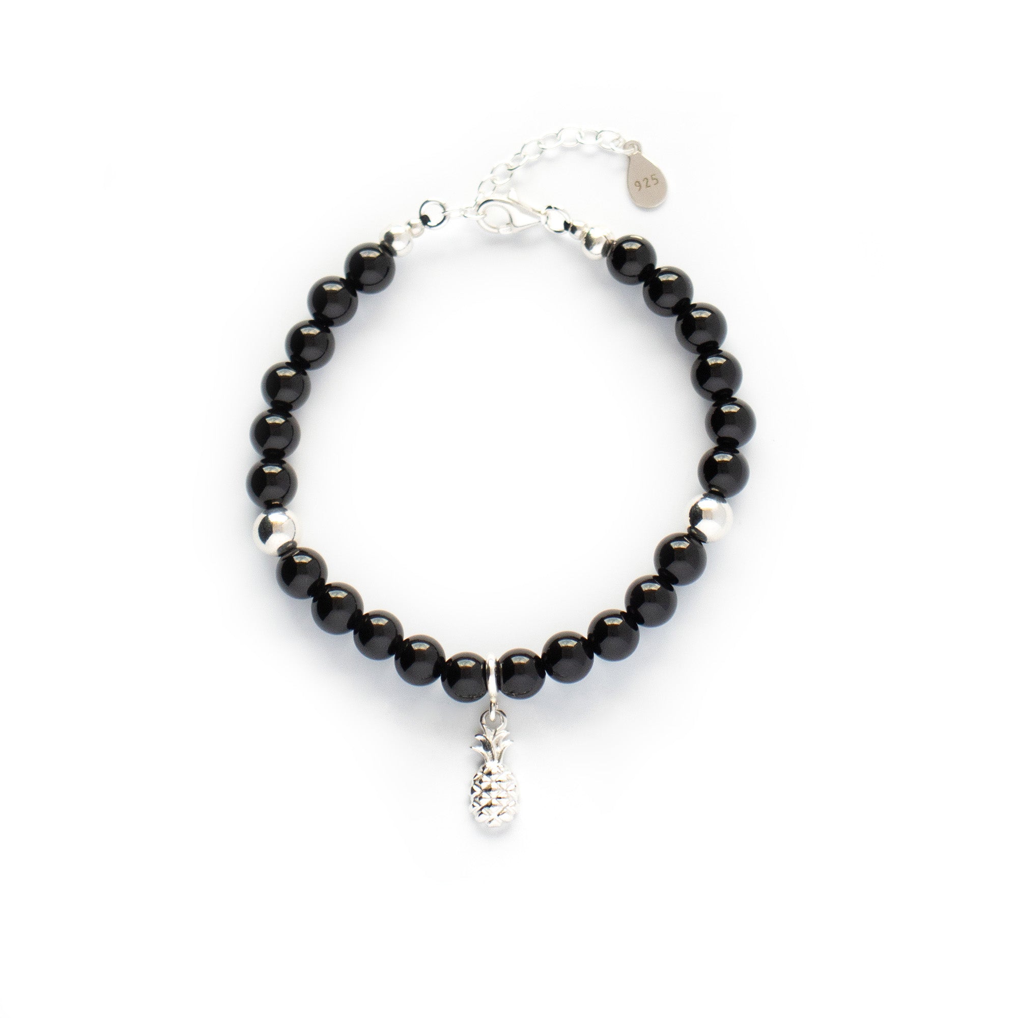 Black Onyx Focus Fine Bracelet with Silver, Gold or Rose Gold