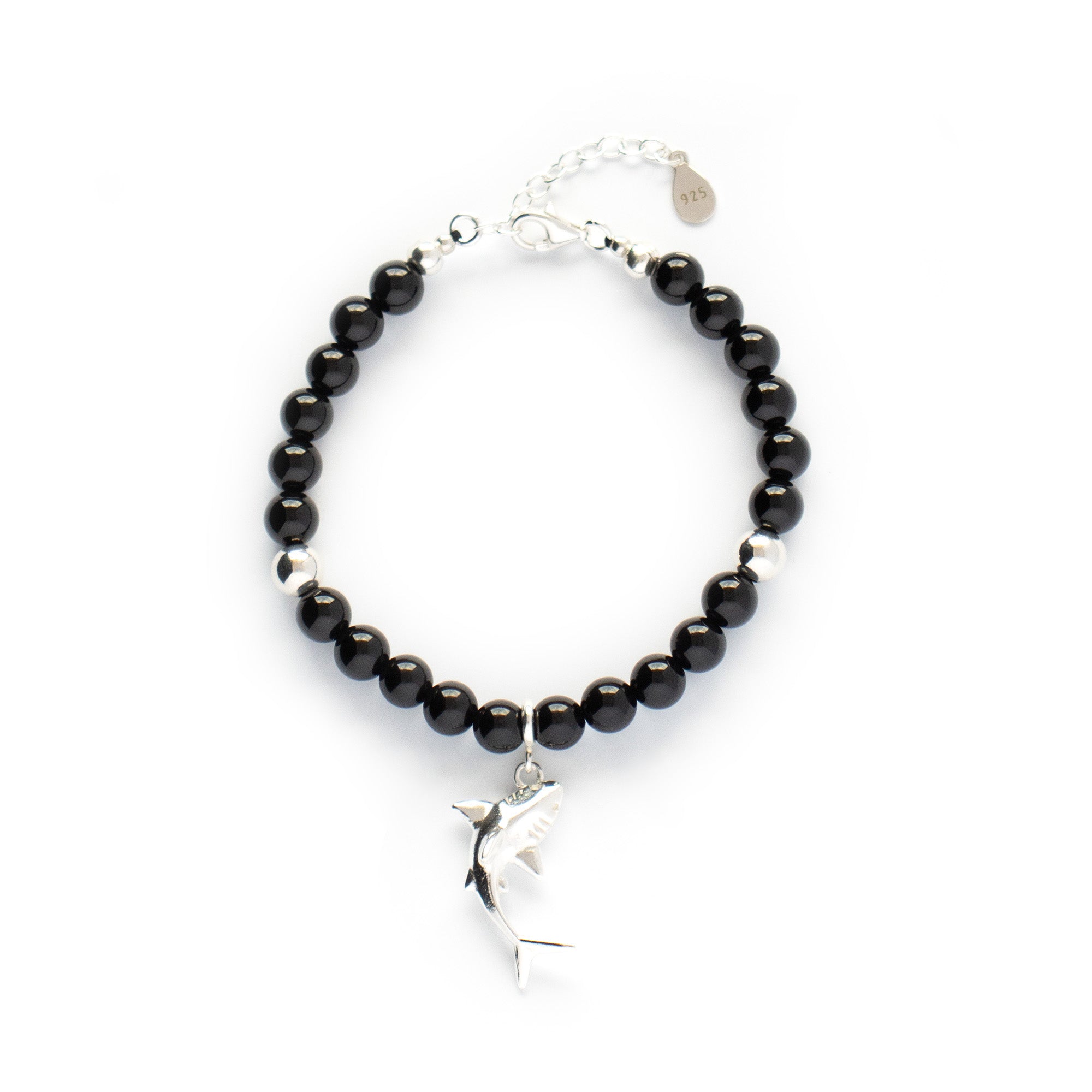 Black Onyx Focus Fine Bracelet with Silver, Gold or Rose Gold