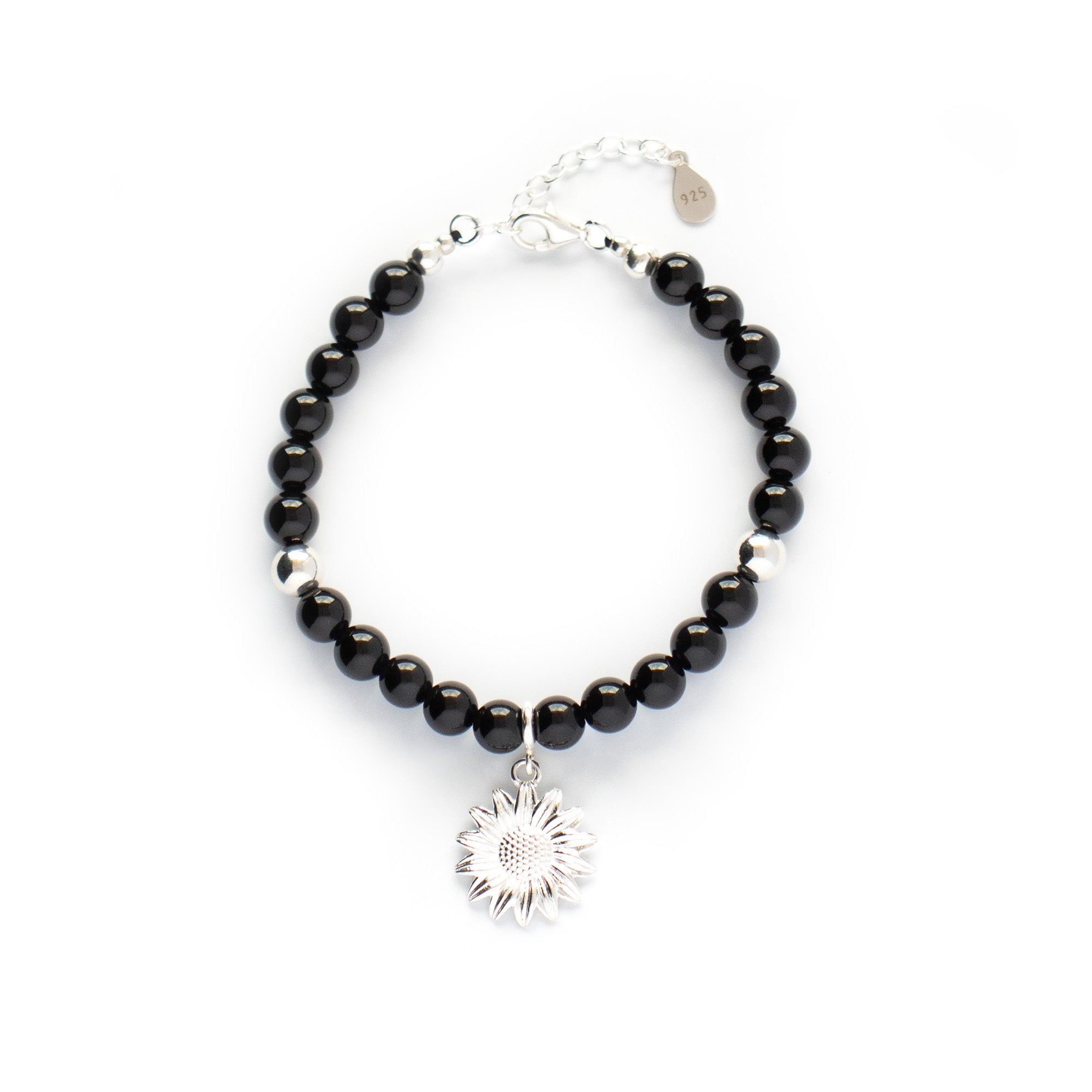 Black Onyx Focus Fine Bracelet with Silver, Gold or Rose Gold