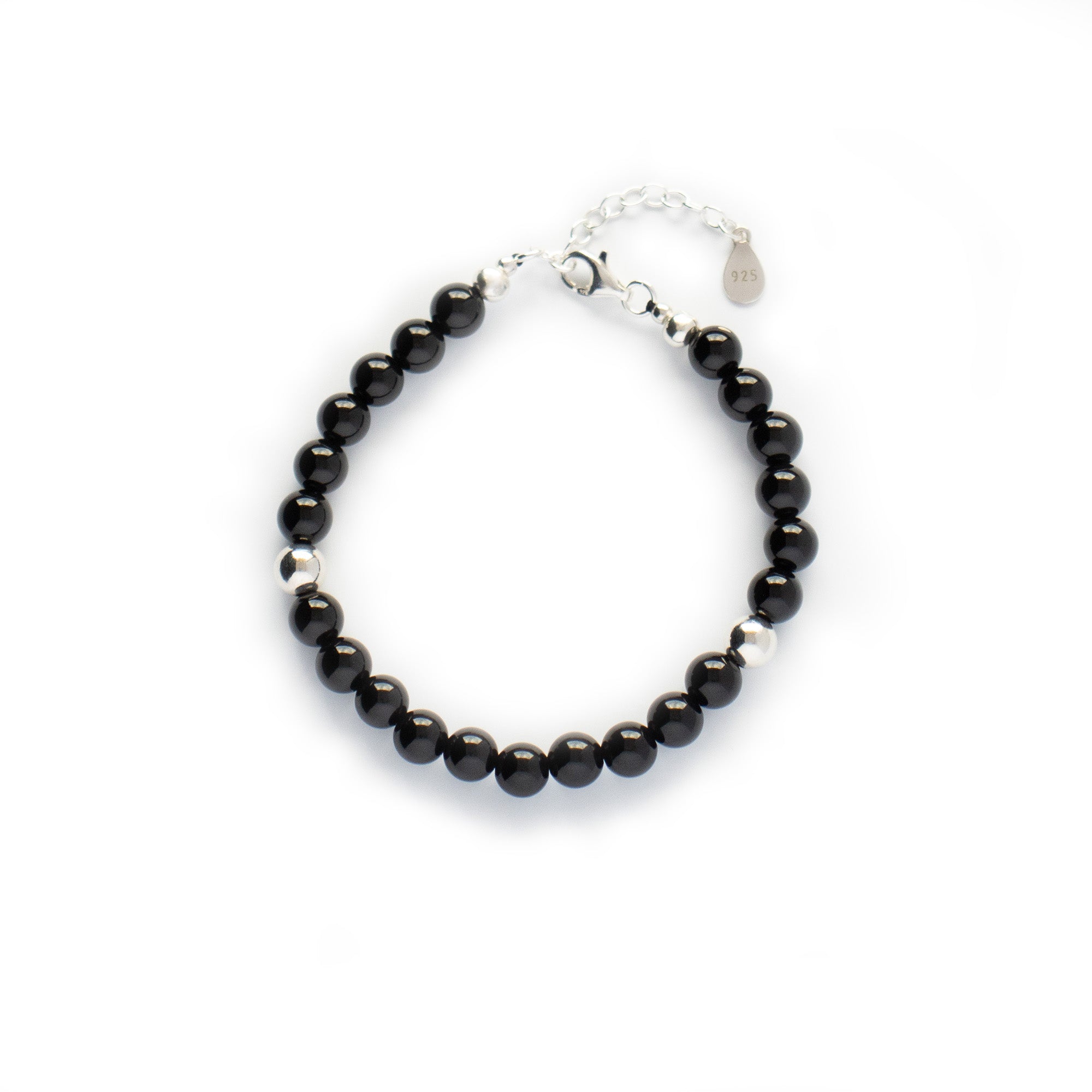 Black Onyx Focus Fine Bracelet with Silver, Gold or Rose Gold