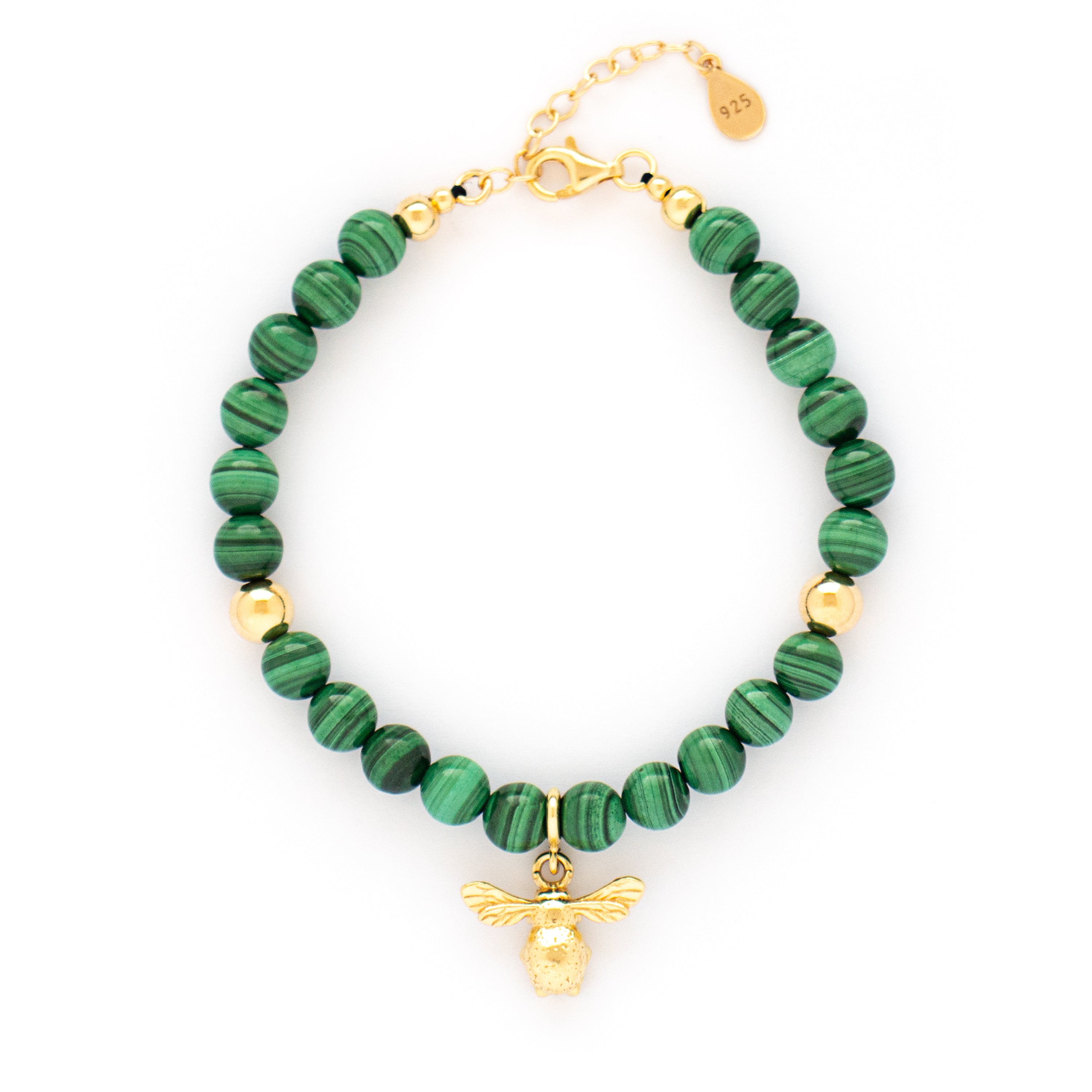 Malachite Transformation Bracelet with Silver, Gold or Rose Gold