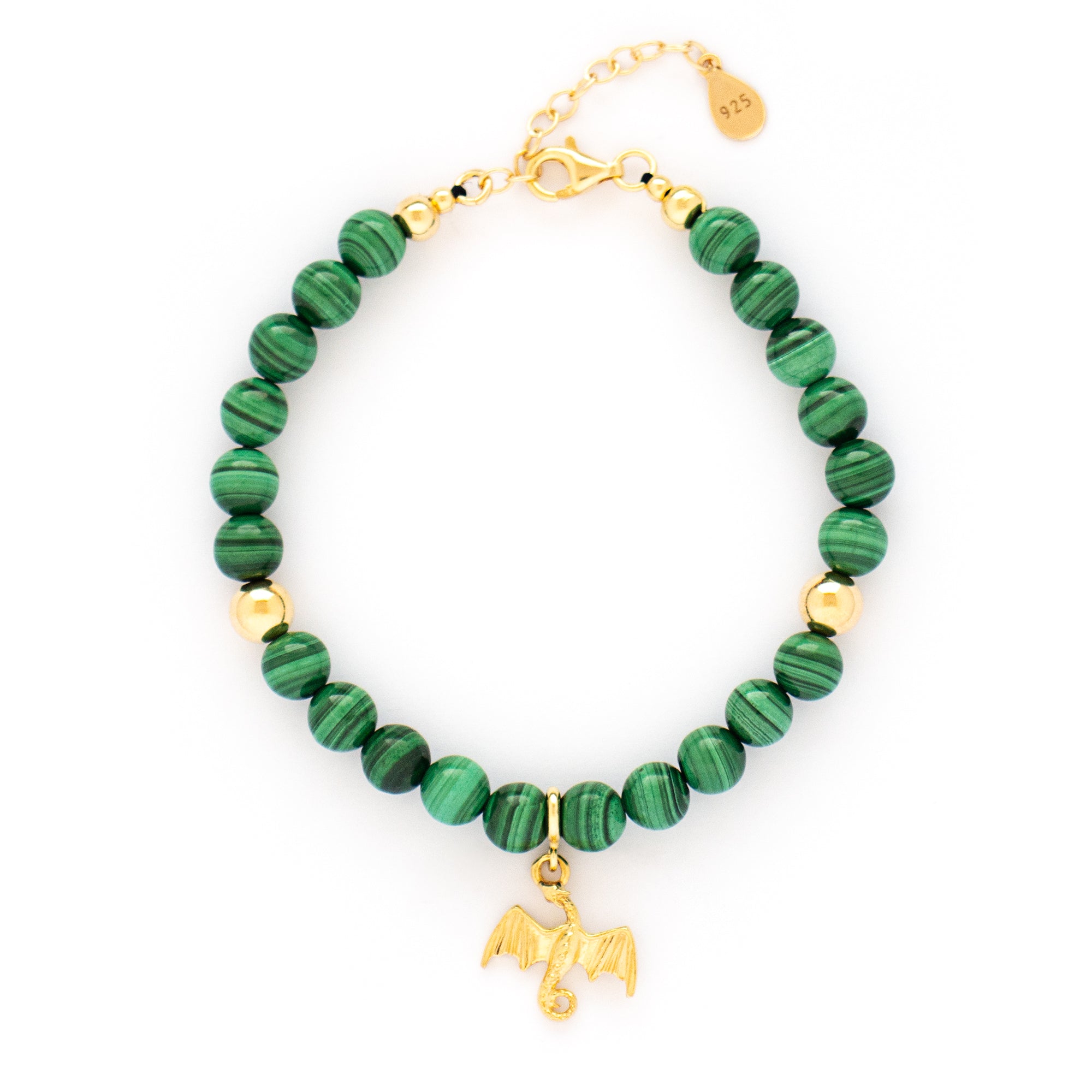 Malachite Transformation Bracelet with Silver, Gold or Rose Gold