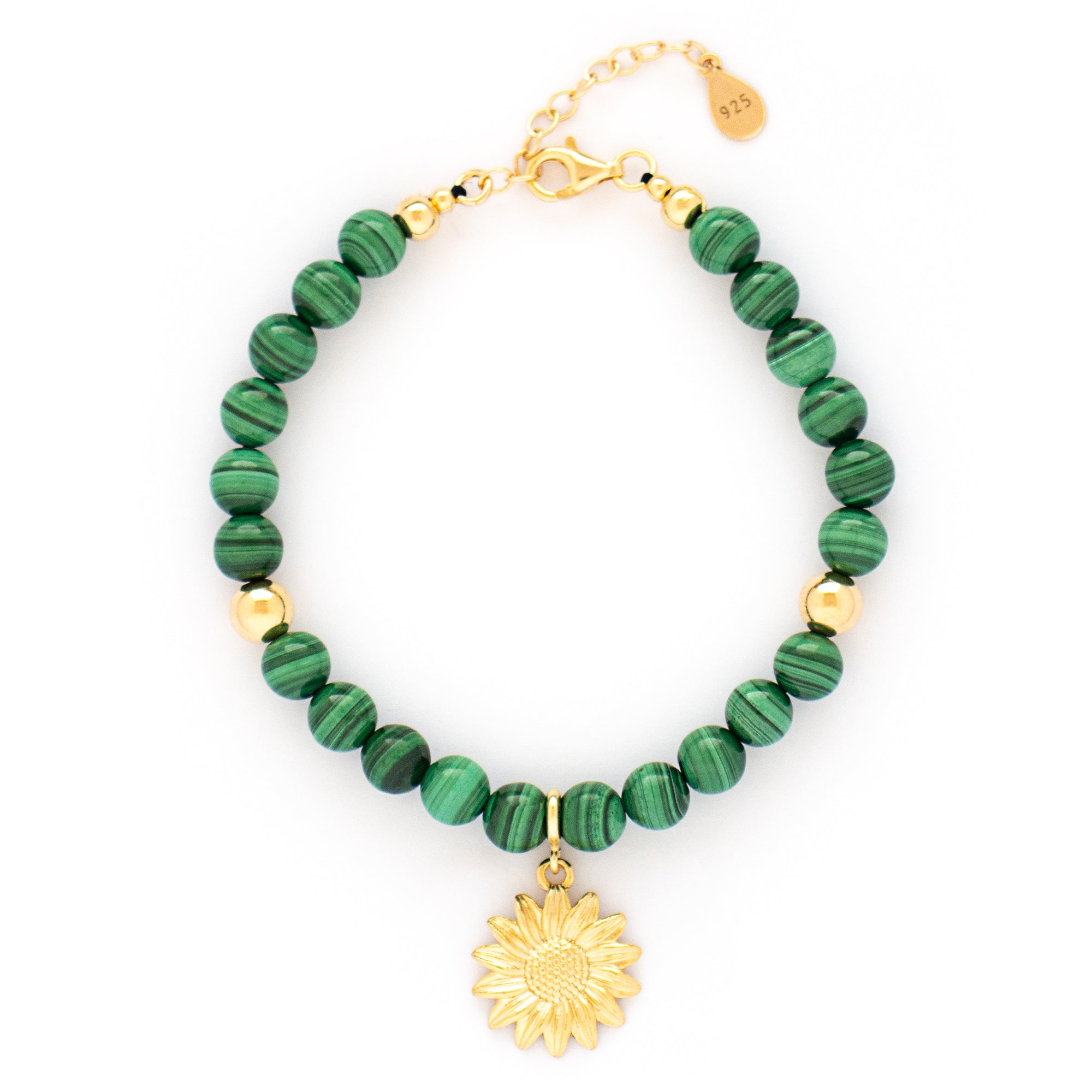 Malachite Transformation Bracelet with Silver, Gold or Rose Gold