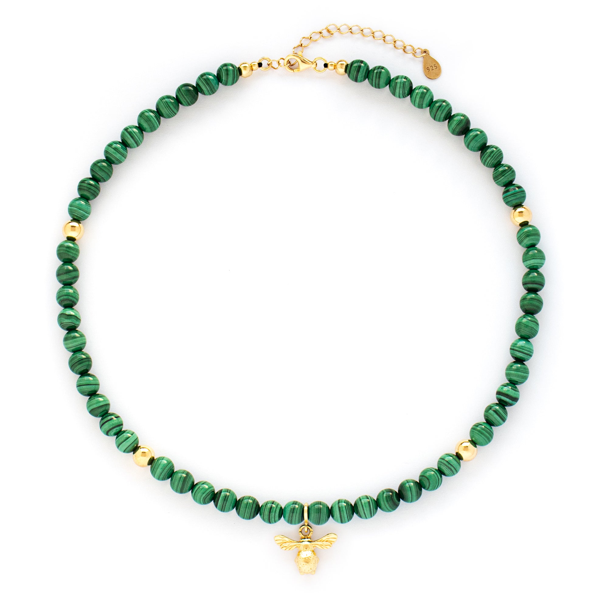 Malachite Transformation Necklace with Silver, Gold or Rose Gold