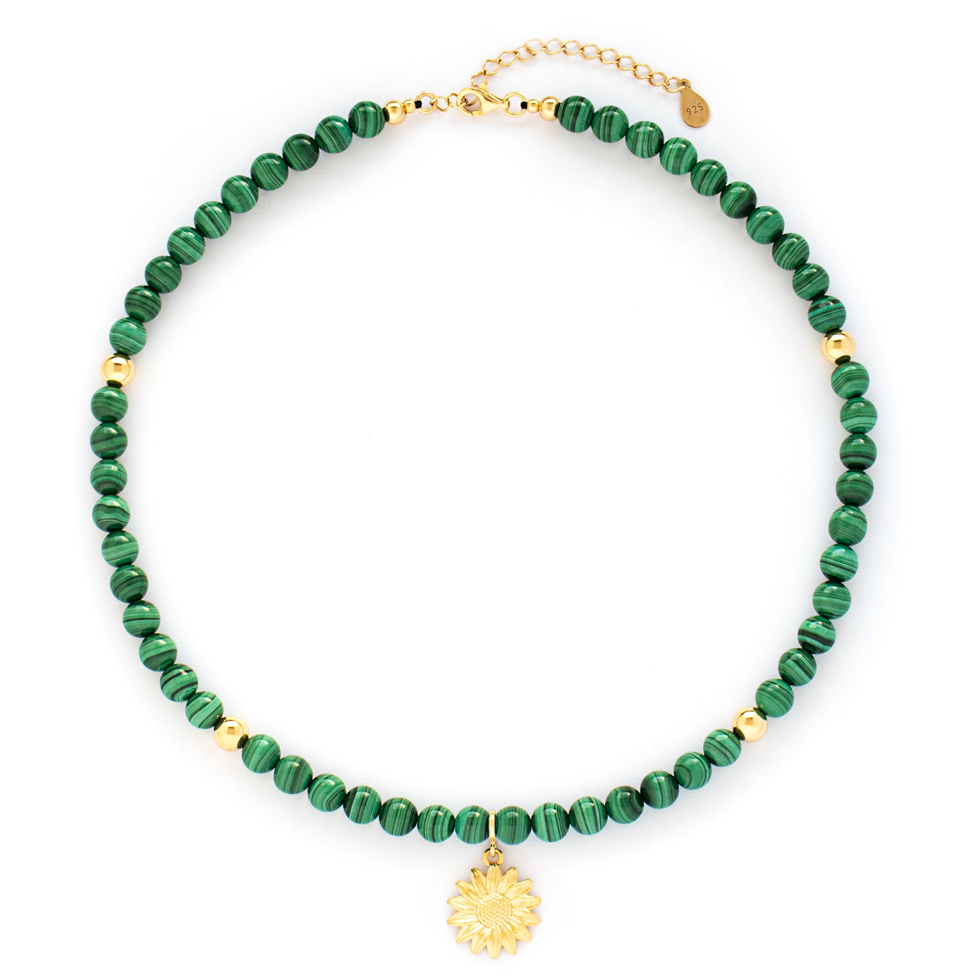 Malachite Transformation Necklace with Silver, Gold or Rose Gold