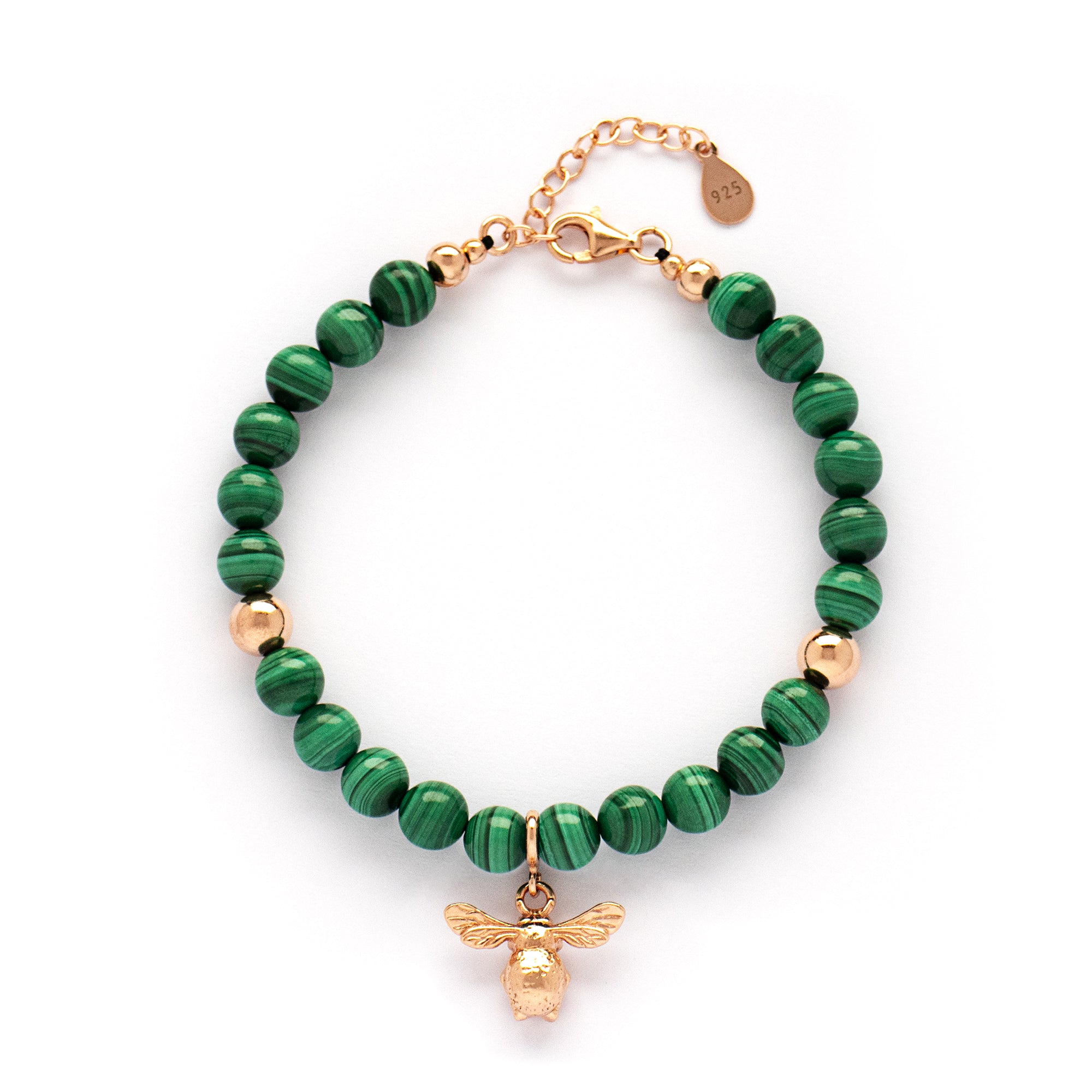 Malachite Transformation Bracelet with Silver, Gold or Rose Gold