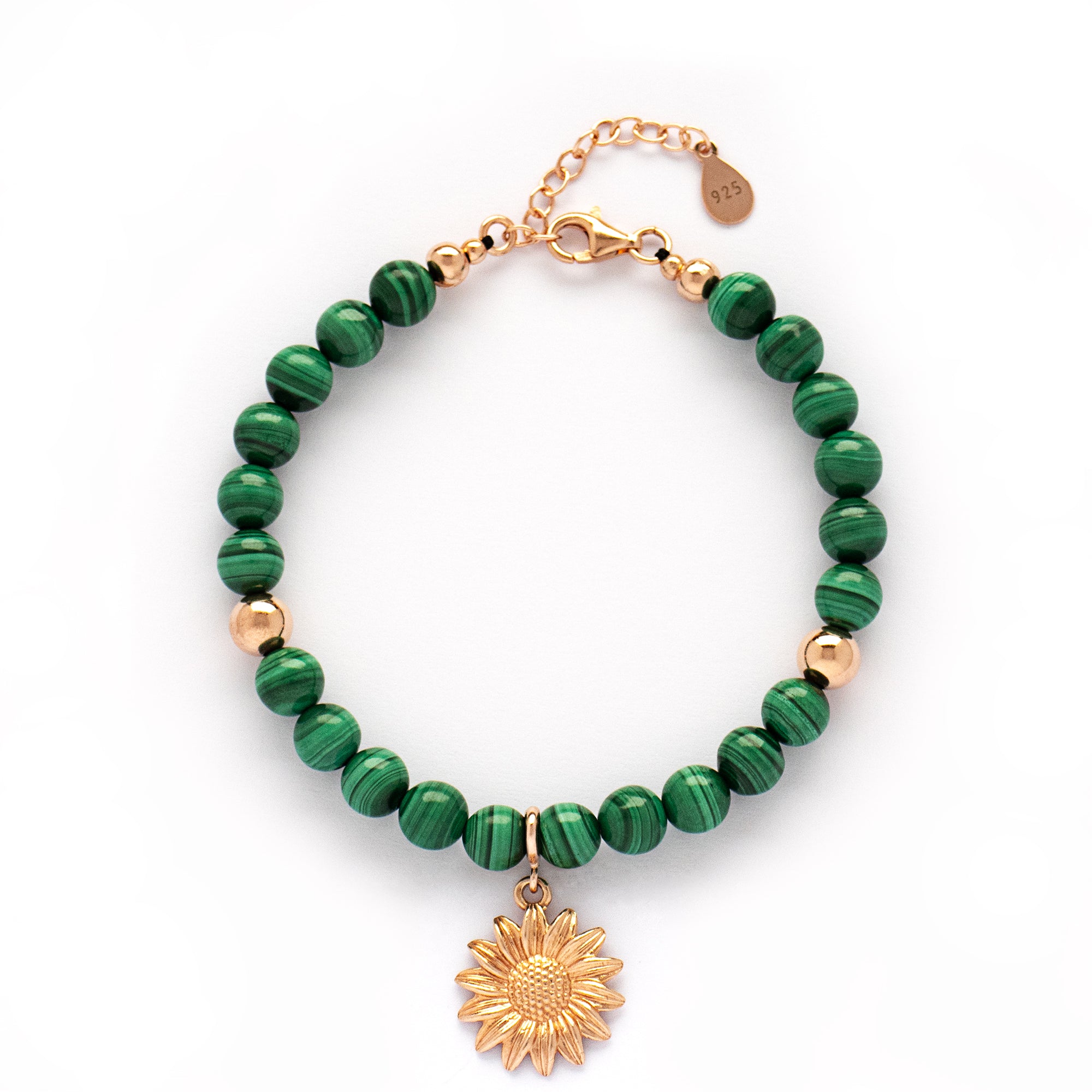 Malachite Transformation Bracelet with Silver, Gold or Rose Gold