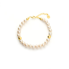 Pearl Courage Bracelet with Silver, Gold or Rose Gold