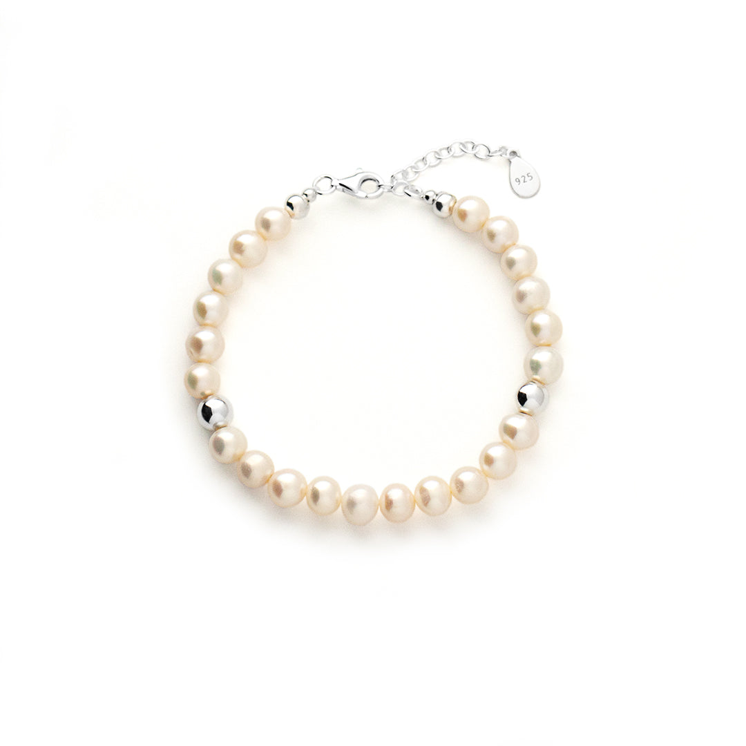 Pearl Courage Bracelet with Silver, Gold or Rose Gold