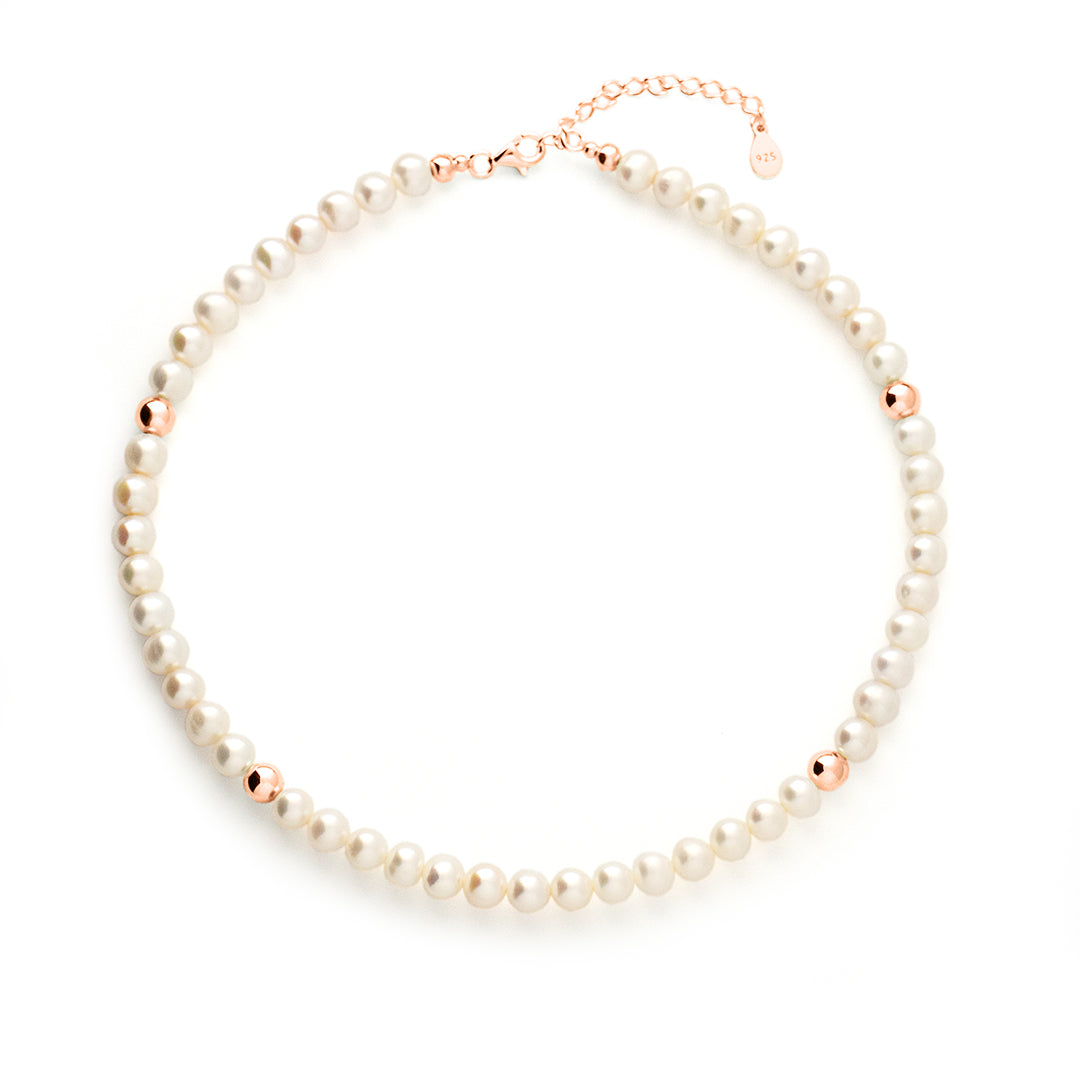 Pearl Courage Necklace with Silver, Gold or Rose Gold