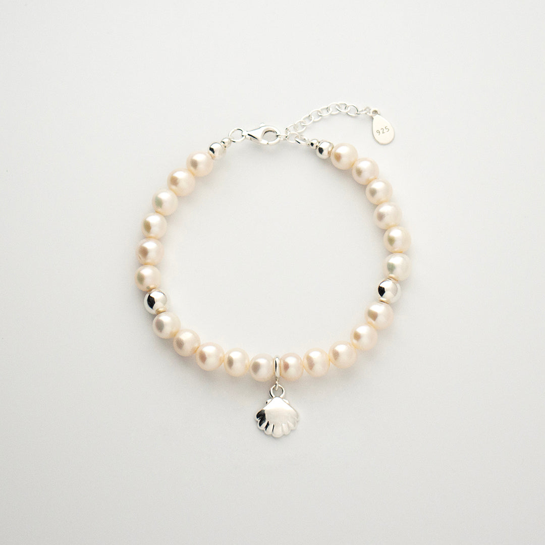 Pearl Courage Bracelet with Silver, Gold or Rose Gold