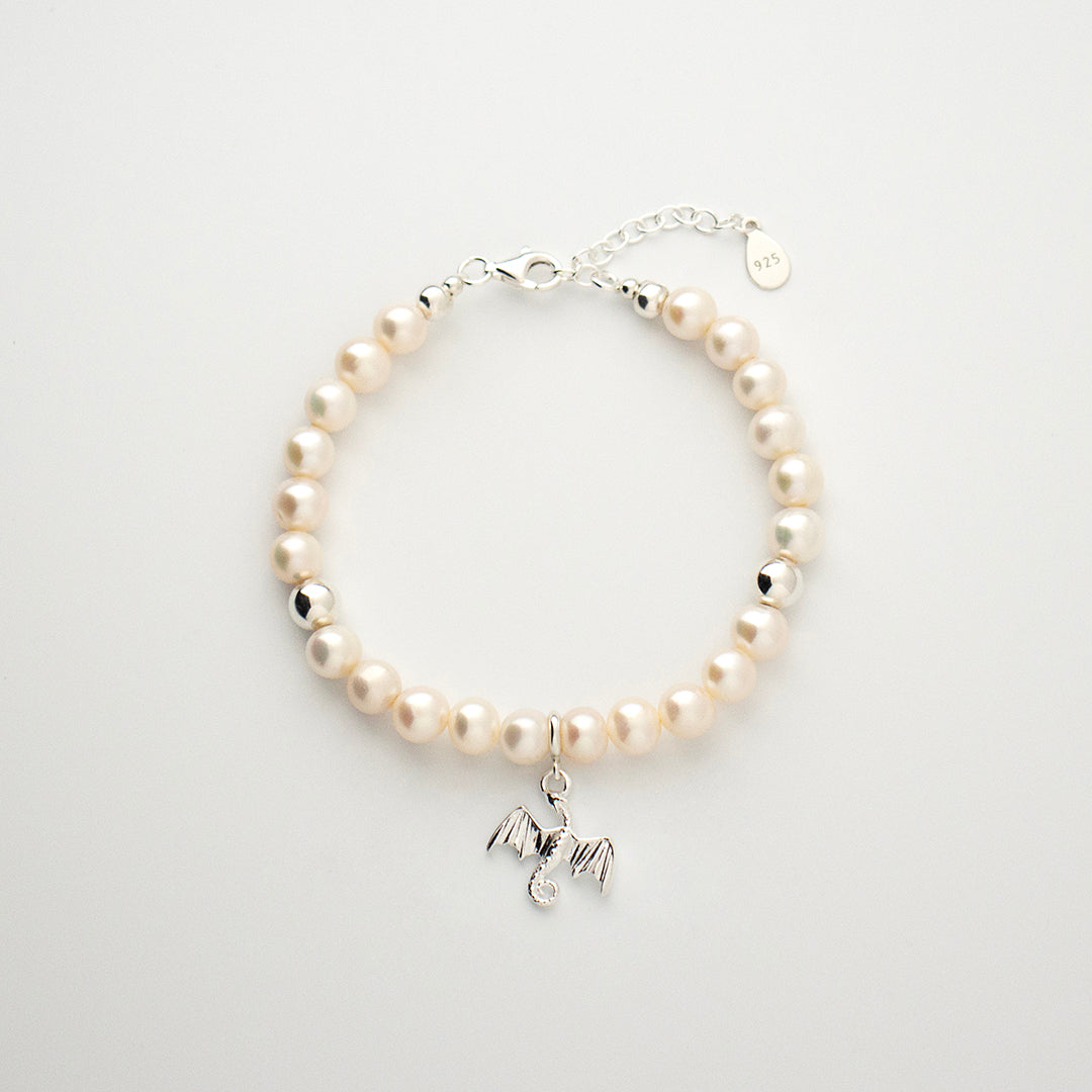 Pearl Courage Bracelet with Silver, Gold or Rose Gold